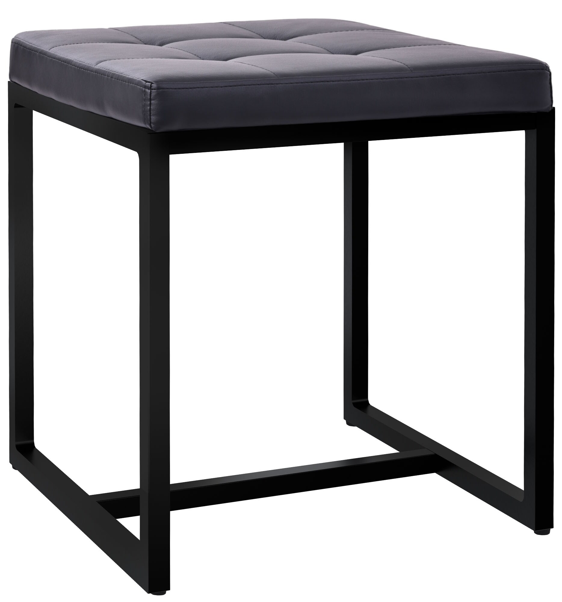 CLP Sitzhocker Barci I Moderner Hocker | Hochwertiger Polsterhocker mit schwarz pulverbeschichteten Eisengestell - Bild 1