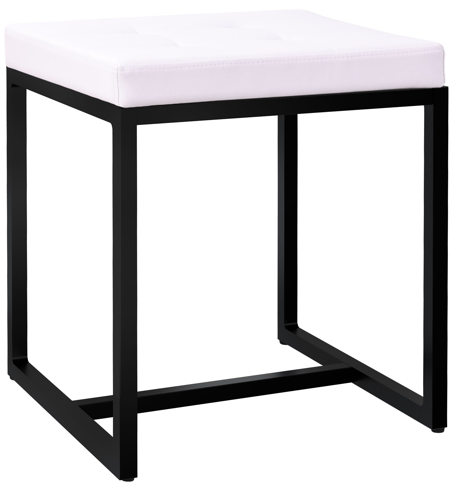 CLP Sitzhocker Barci I Moderner Hocker | Hochwertiger Polsterhocker mit schwarz pulverbeschichteten Eisengestell - Bild 1