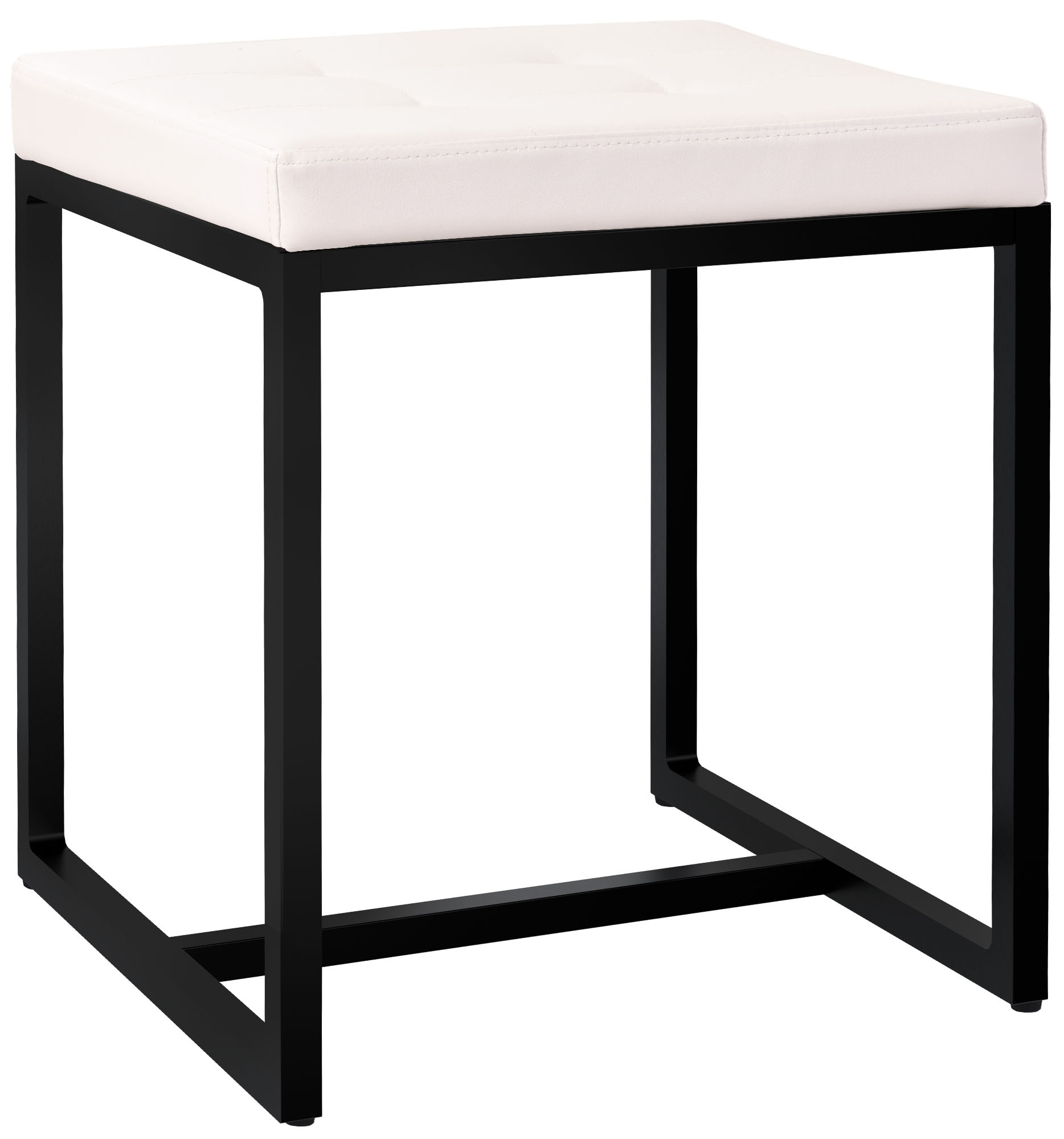 CLP Sitzhocker Barci I Moderner Hocker | Hochwertiger Polsterhocker mit schwarz pulverbeschichteten Eisengestell - Bild 1