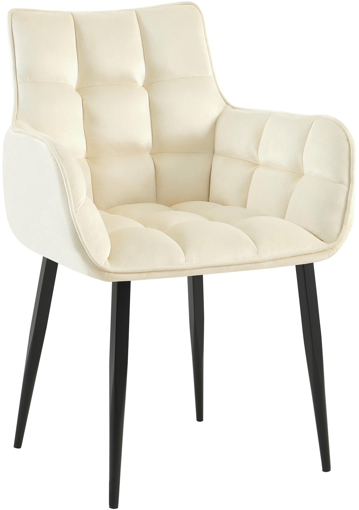 CLP Esszimmerstuhl Tirana I Sessel mit Samtbezug I Küchenstuhl mit Lehnen und schwarzem Metallgestell | 04255716336998