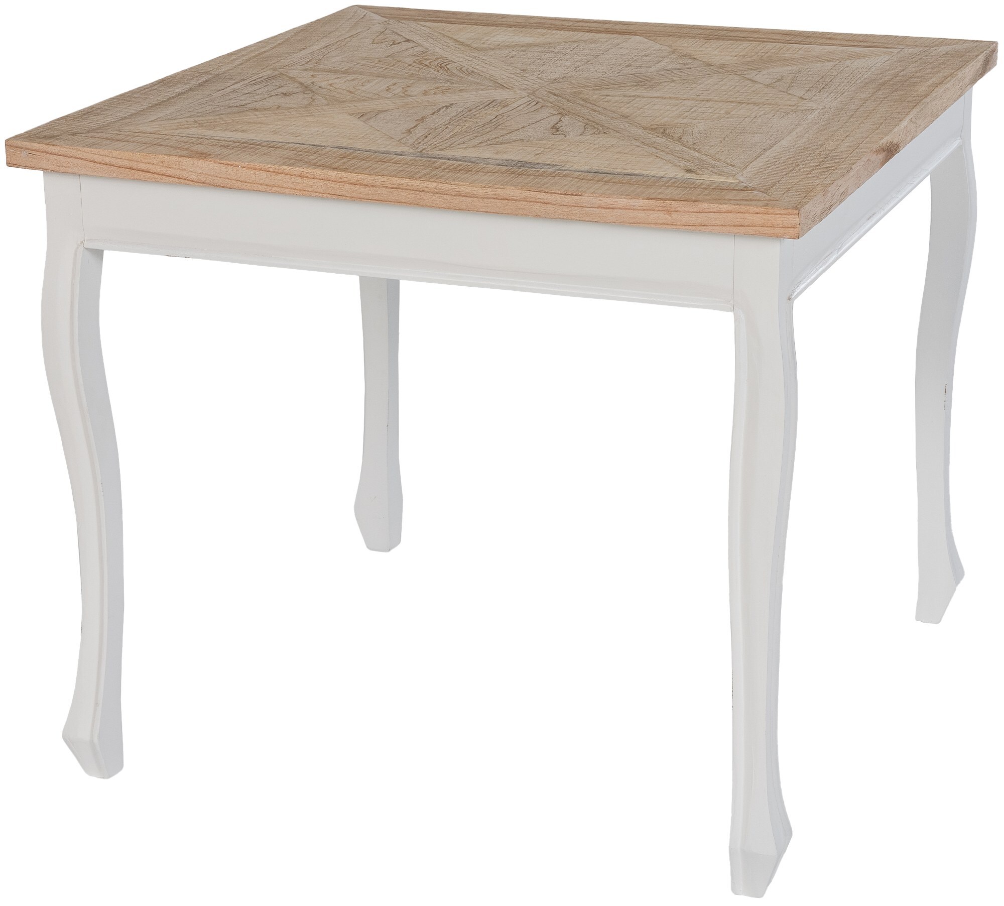 CLP Esstisch Lindon I Küchentisch mit eckiger Tischplatte I Shabby Chic Esszimmertisch aus massivem Ulmenholz