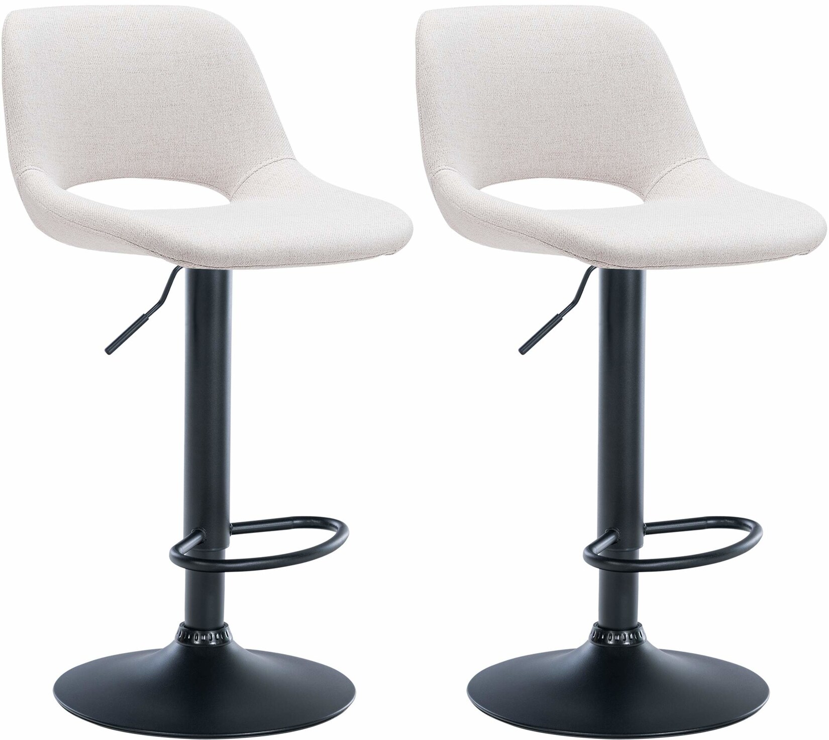 CLP 2er Set Barhocker Camden I Stoff-Bezug