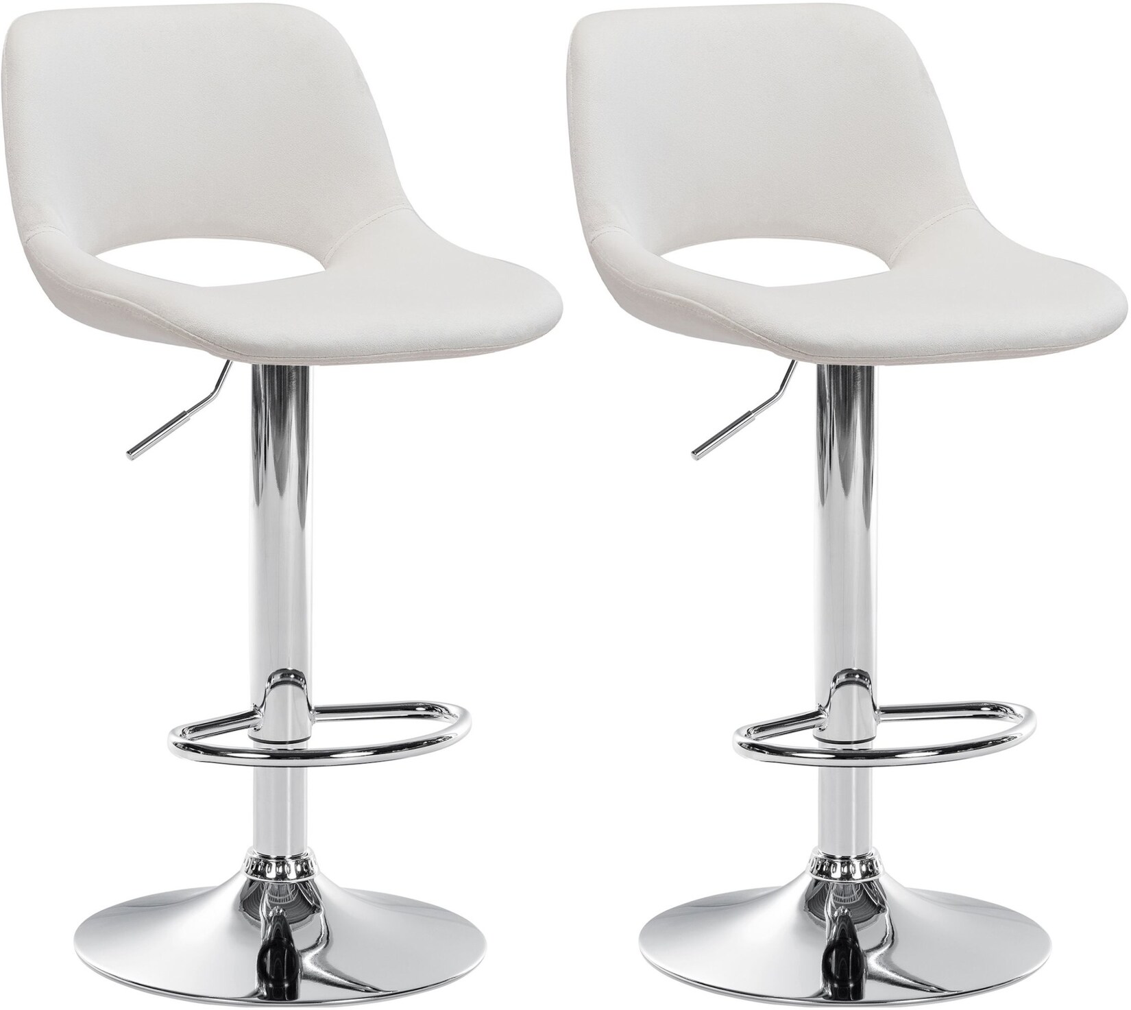 CLP 2er Set Barhocker Camden I Samt-Bezug