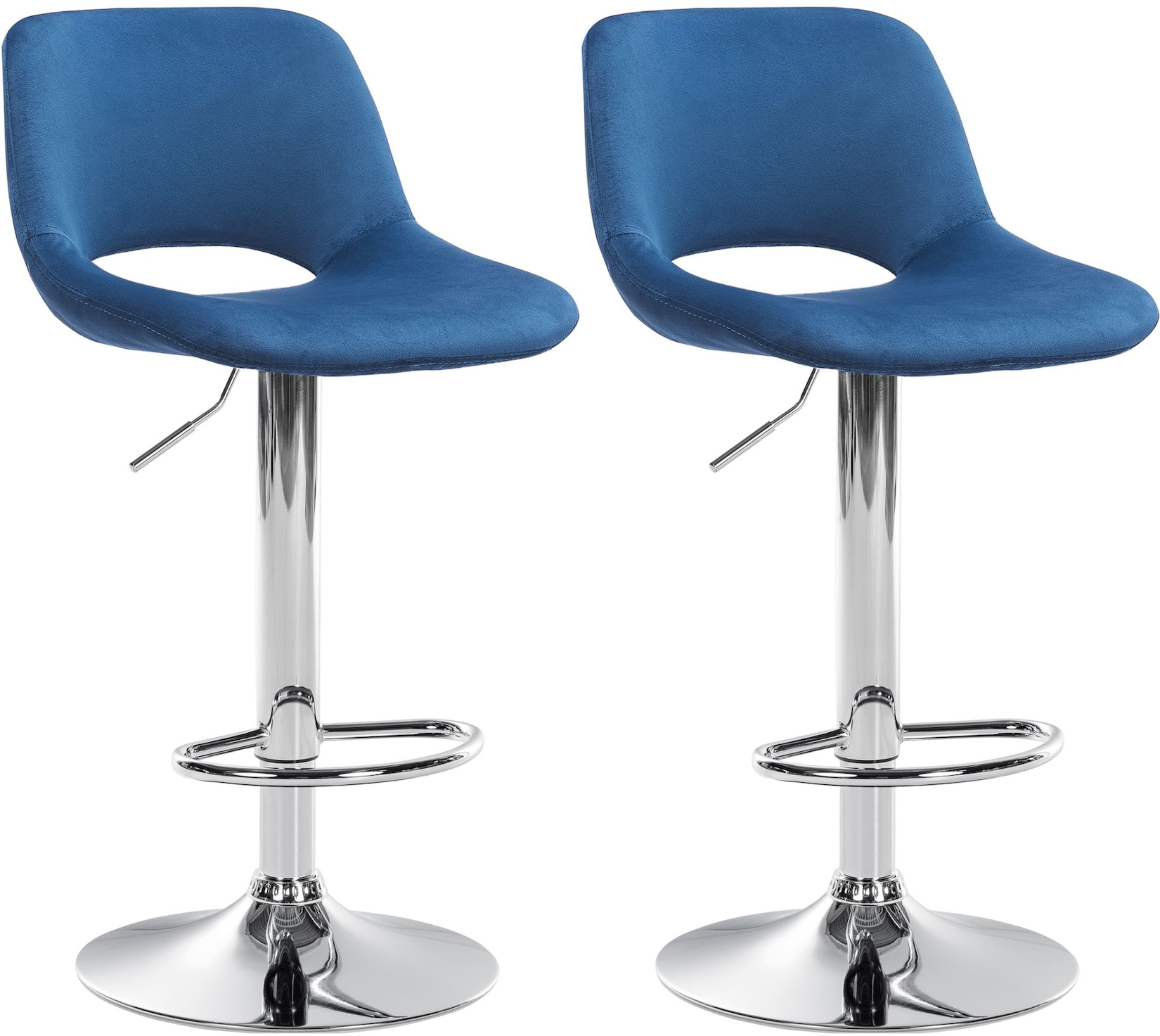 CLP 2er Set Barhocker Camden I Samt-Bezug