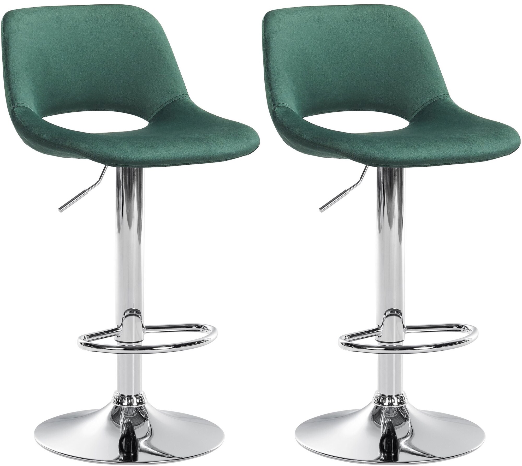 CLP 2er Set Barhocker Camden I Samt-Bezug - Bild 1