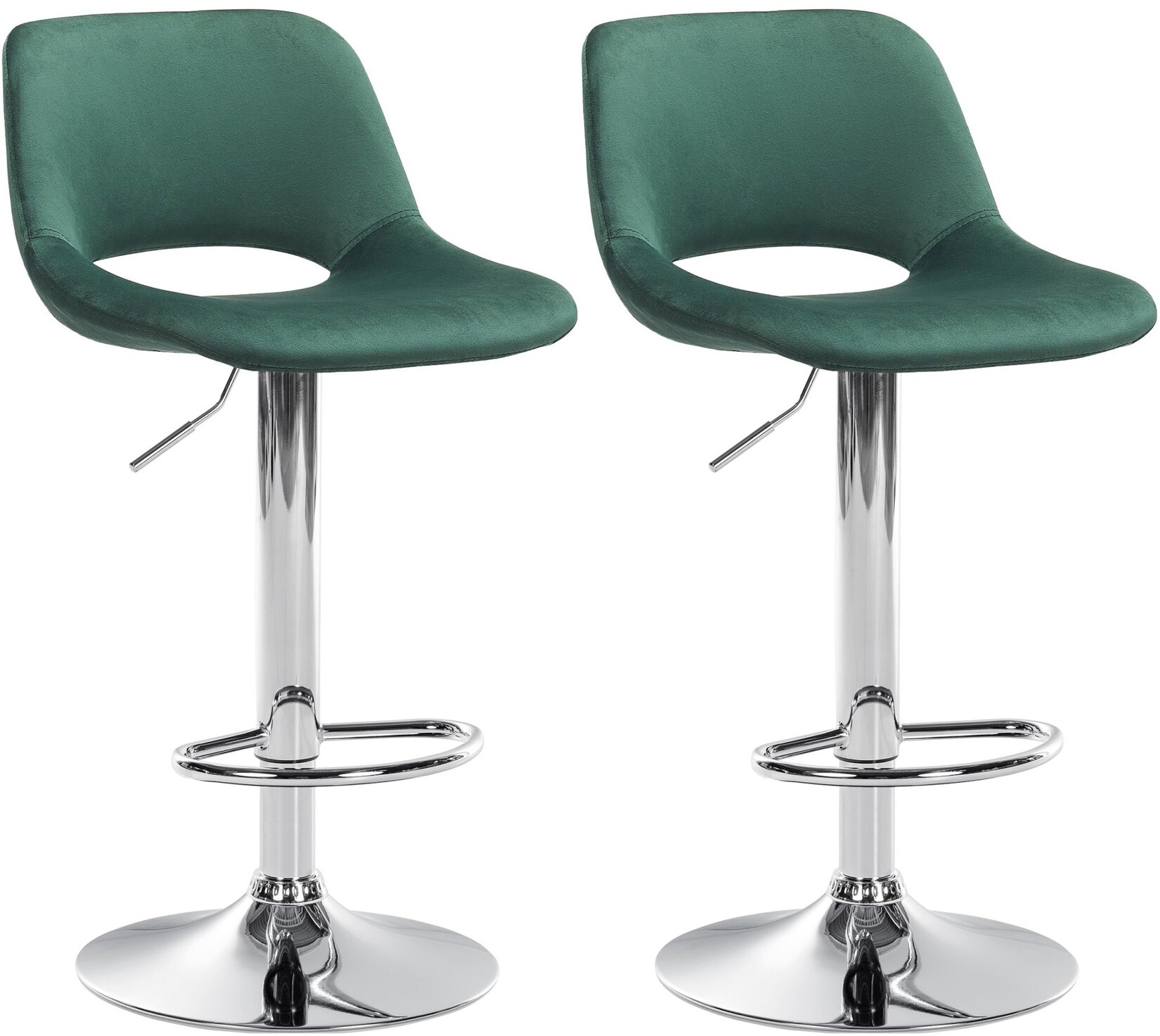 CLP 2er Set Barhocker Camden I Samt-Bezug