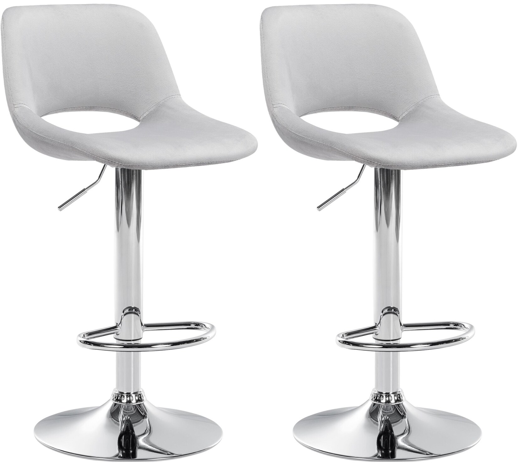 CLP 2er Set Barhocker Camden I Samt-Bezug