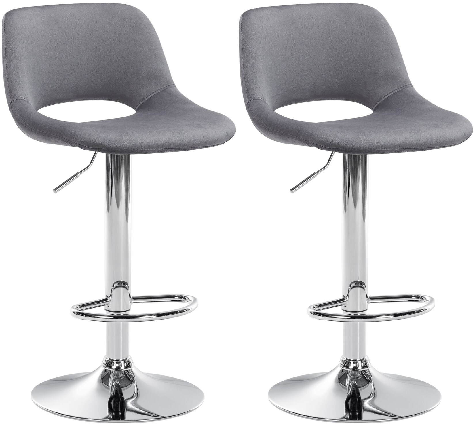 CLP 2er Set Barhocker Camden I Samt-Bezug