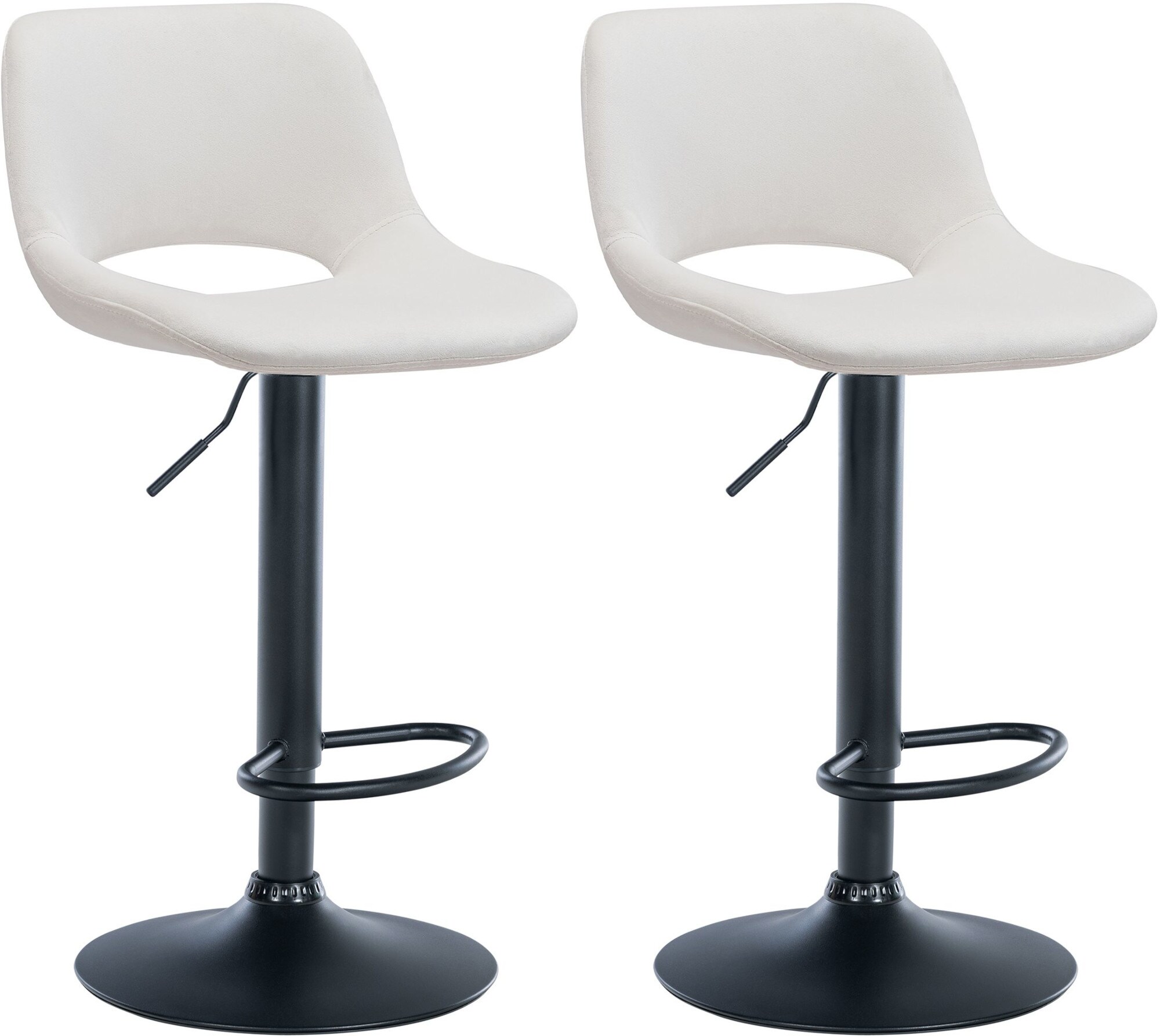 CLP 2er Set Barhocker Camden I Samt-Bezug - Bild 1