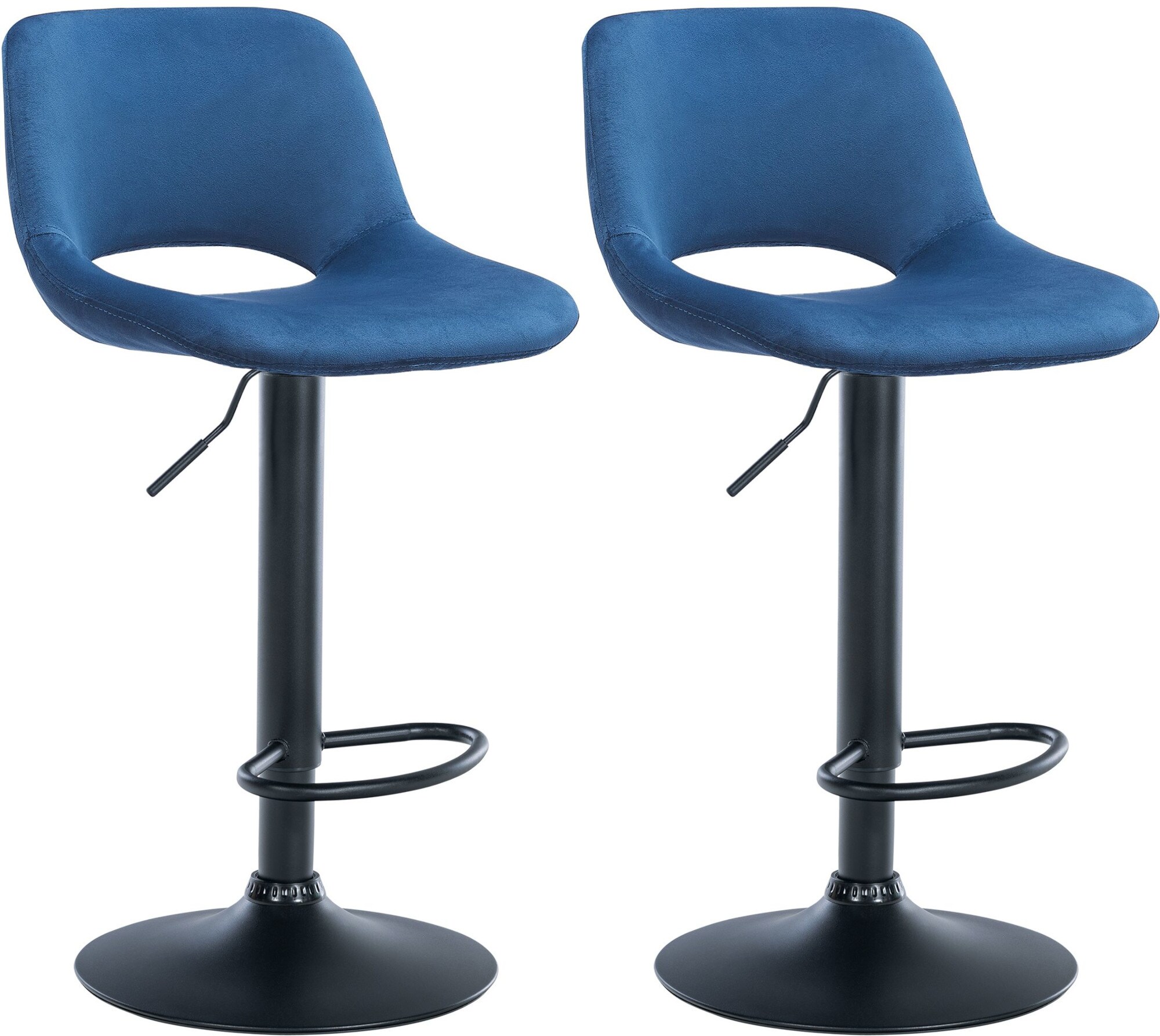 CLP 2er Set Barhocker Camden I Samt-Bezug - Bild 1