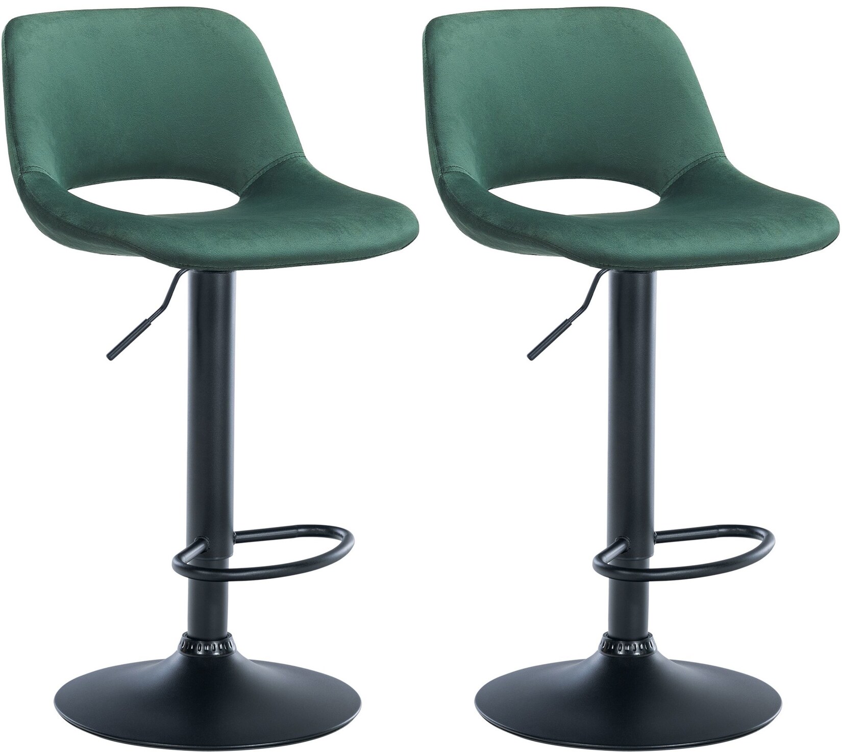 CLP 2er Set Barhocker Camden I Samt-Bezug