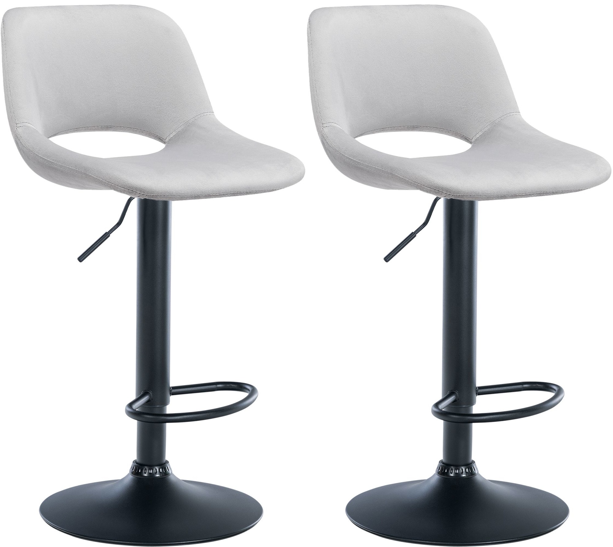 CLP 2er Set Barhocker Camden I Samt-Bezug - Bild 1