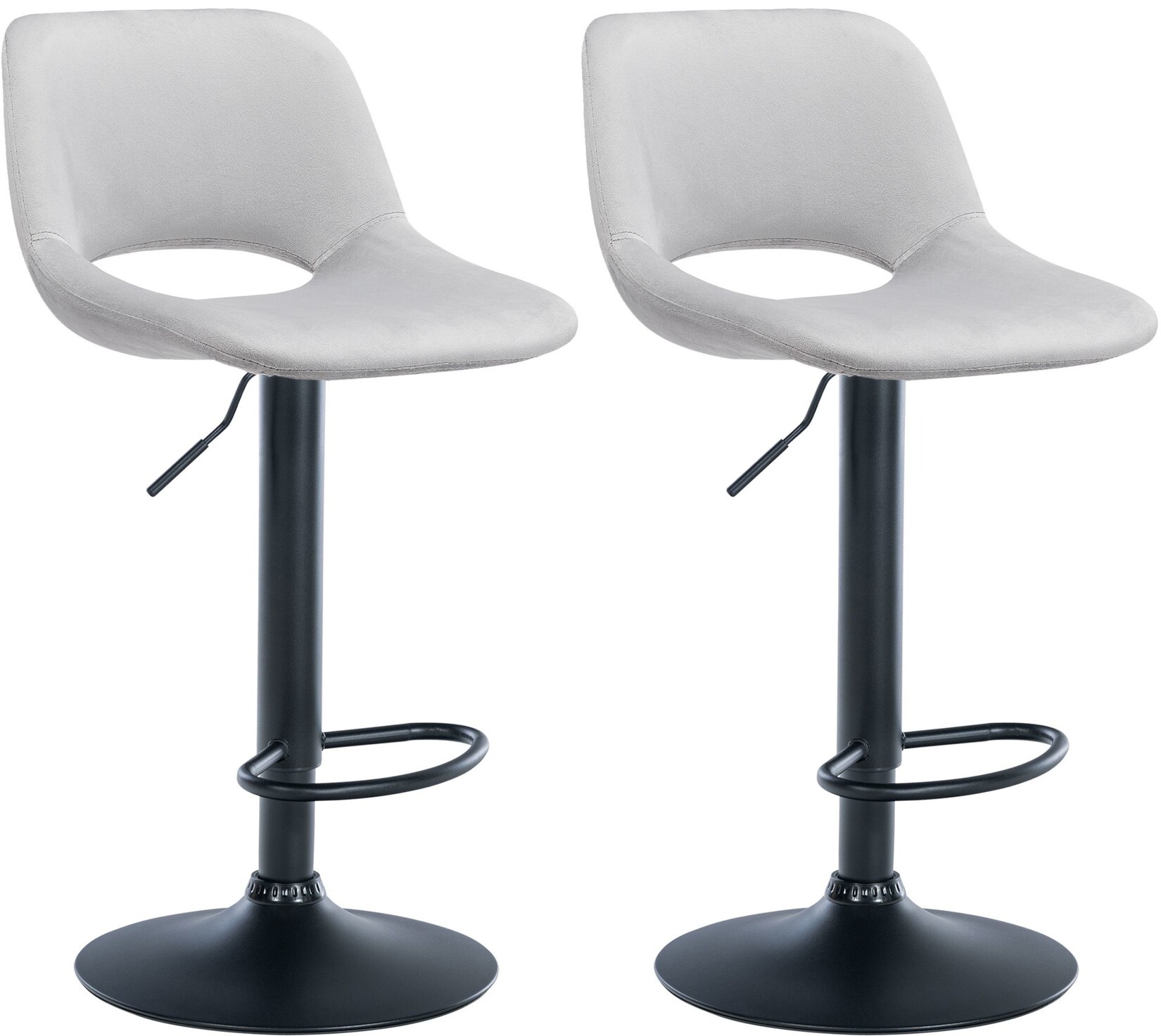CLP 2er Set Barhocker Camden I Samt-Bezug