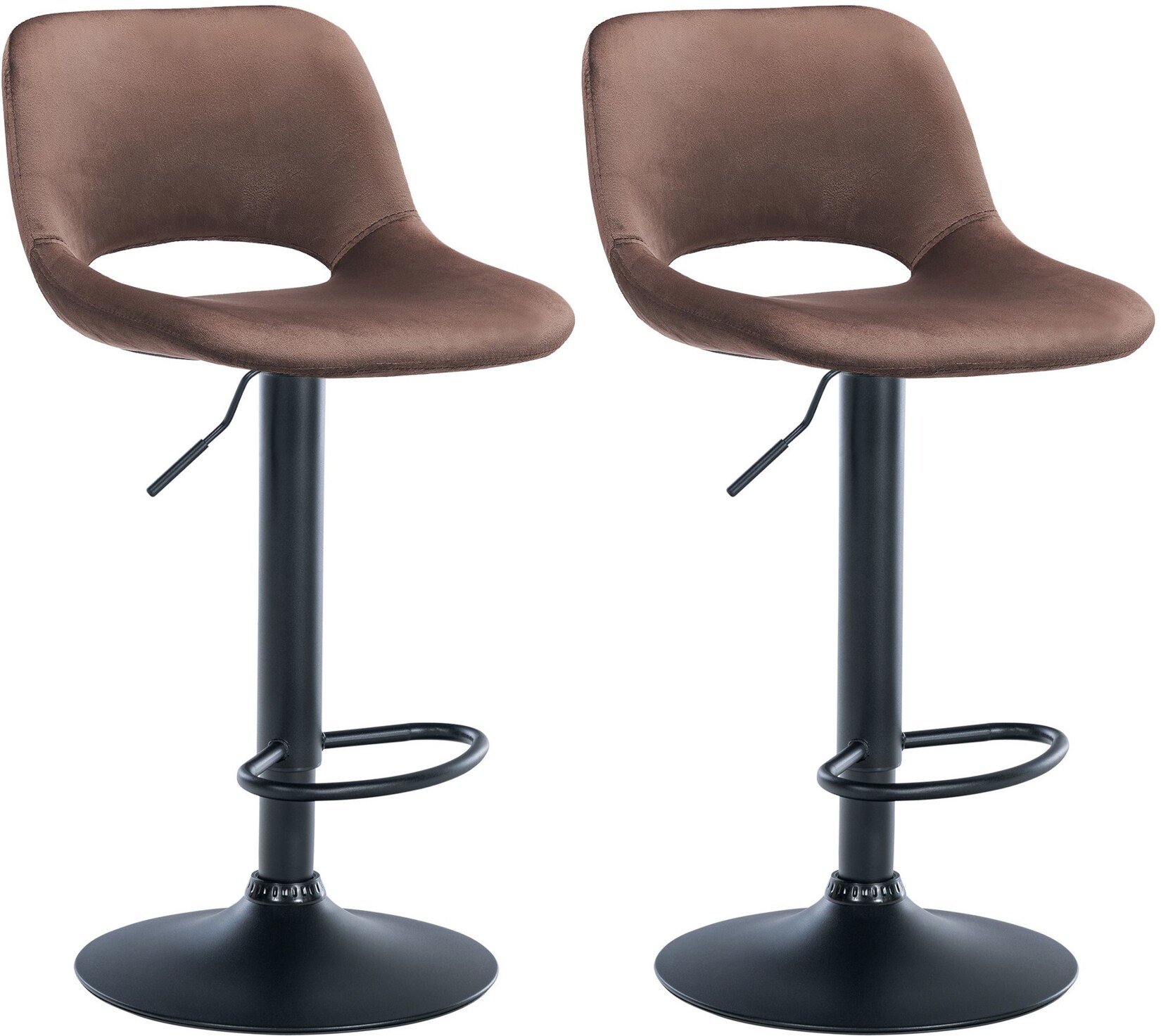 CLP 2er Set Barhocker Camden I Samt-Bezug
