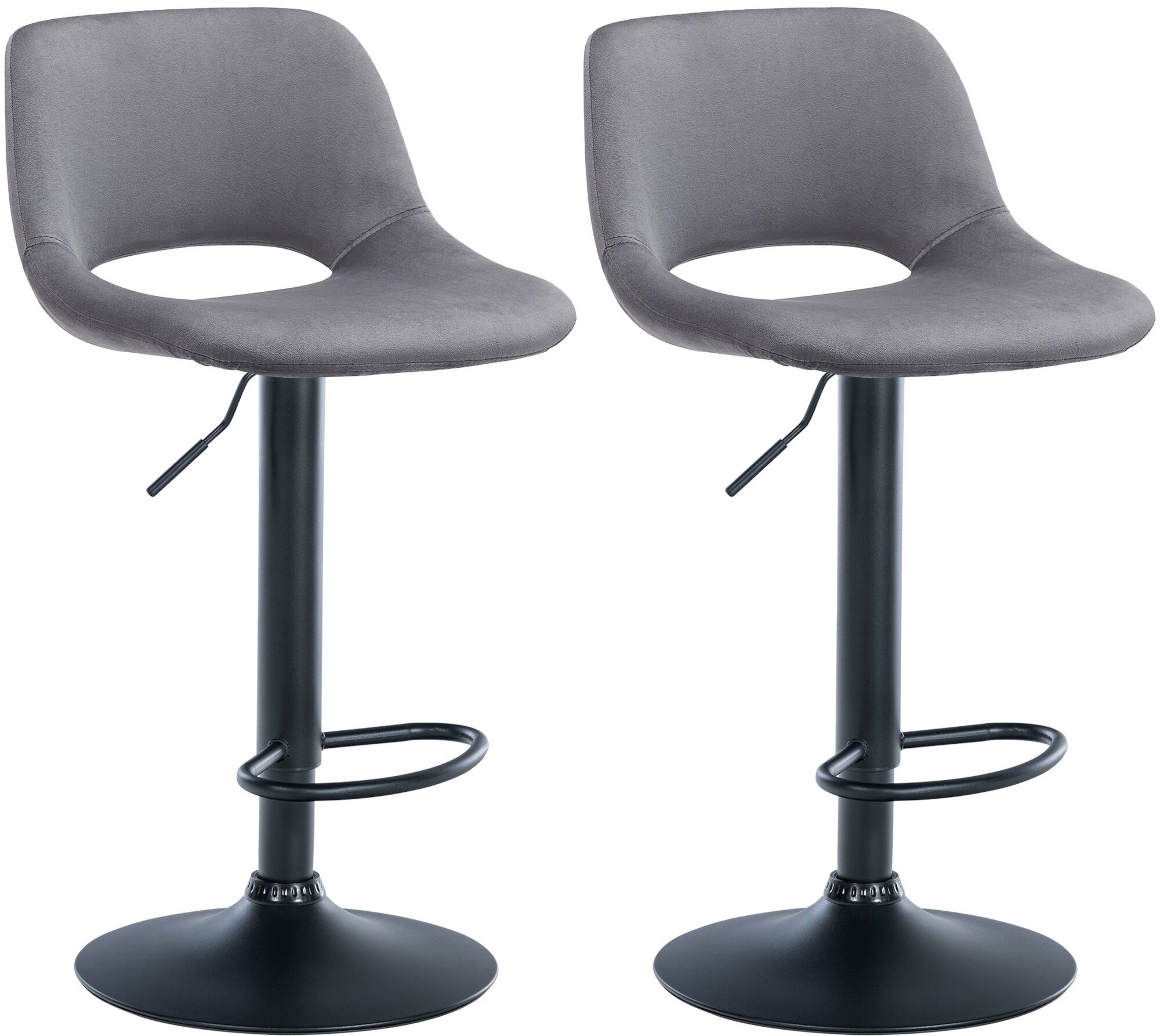 CLP 2er Set Barhocker Camden I Samt-Bezug - Bild 1