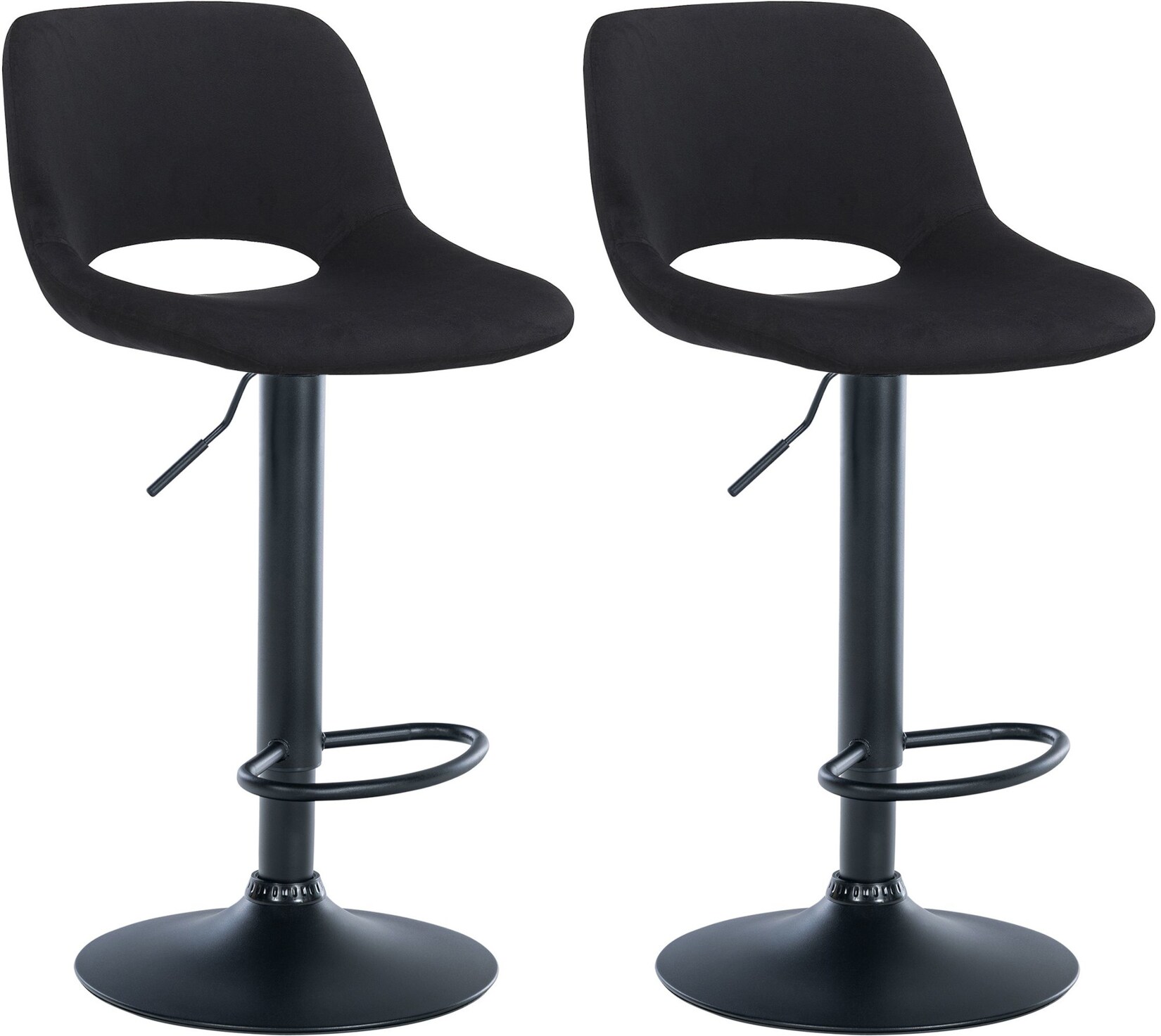 CLP 2er Set Barhocker Camden I Samt-Bezug