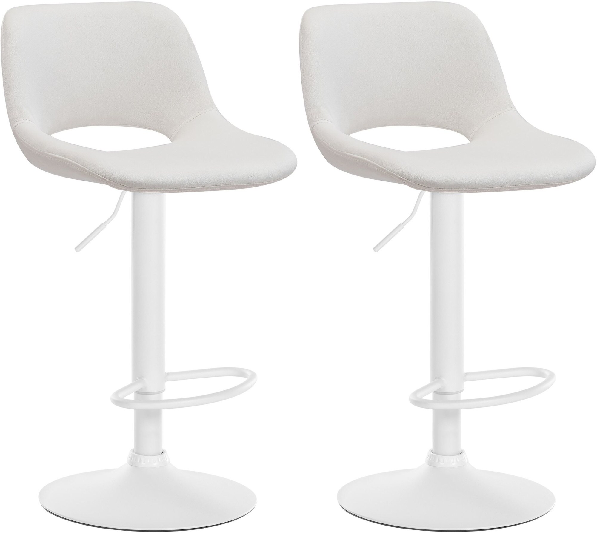 CLP 2er Set Barhocker Camden I Samt-Bezug - Bild 1