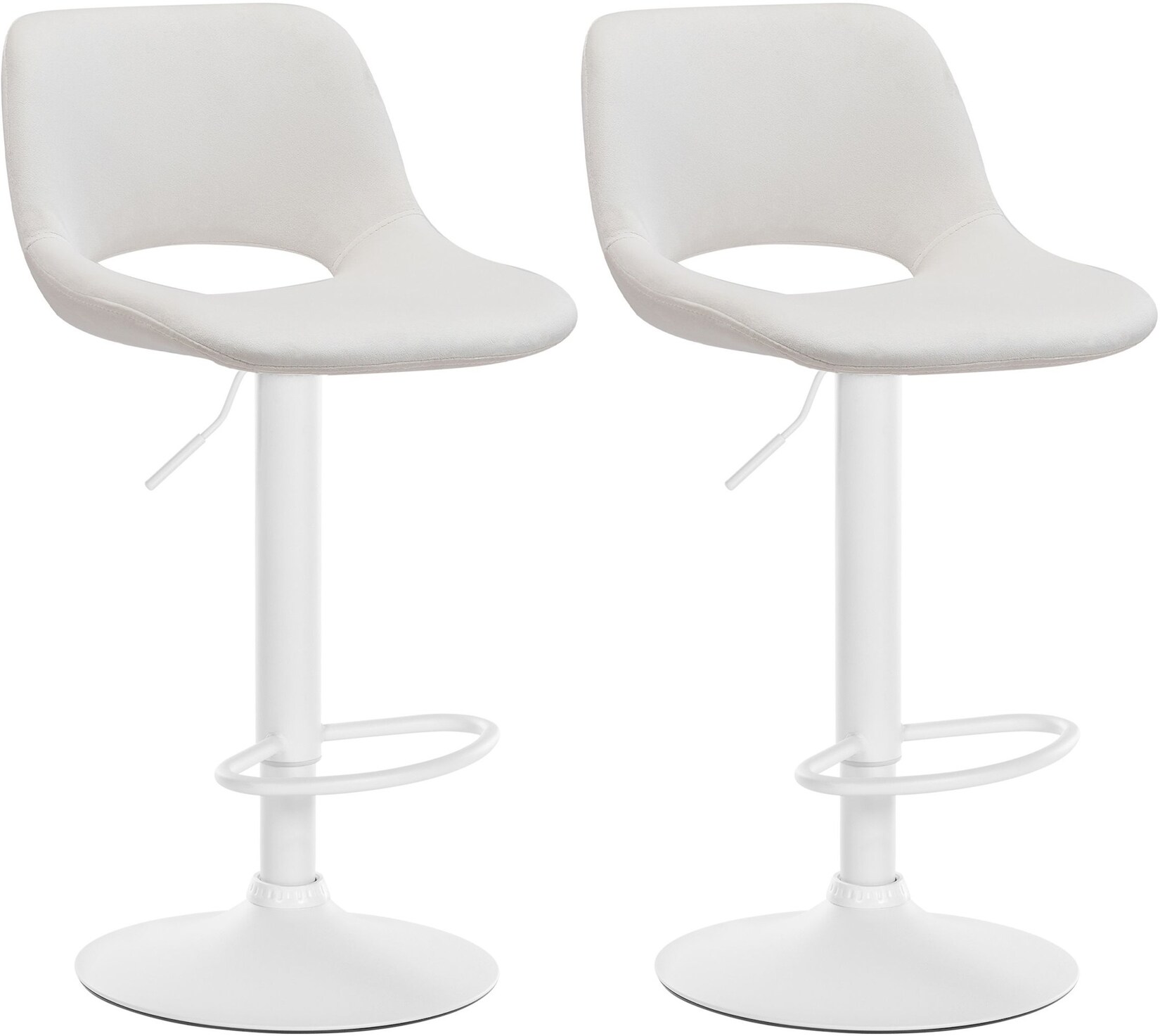CLP 2er Set Barhocker Camden I Samt-Bezug