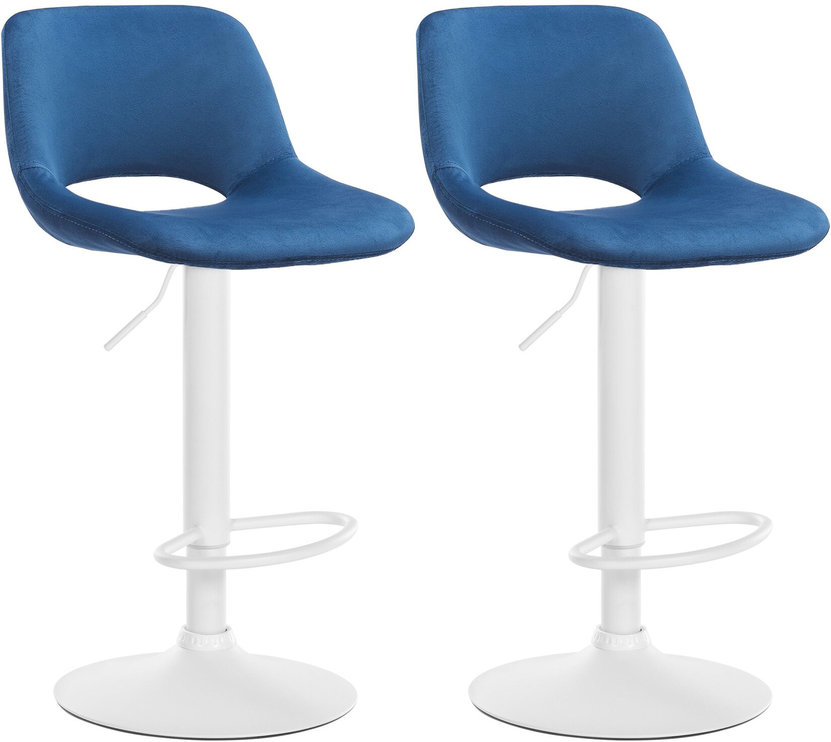 CLP 2er Set Barhocker Camden I Samt-Bezug