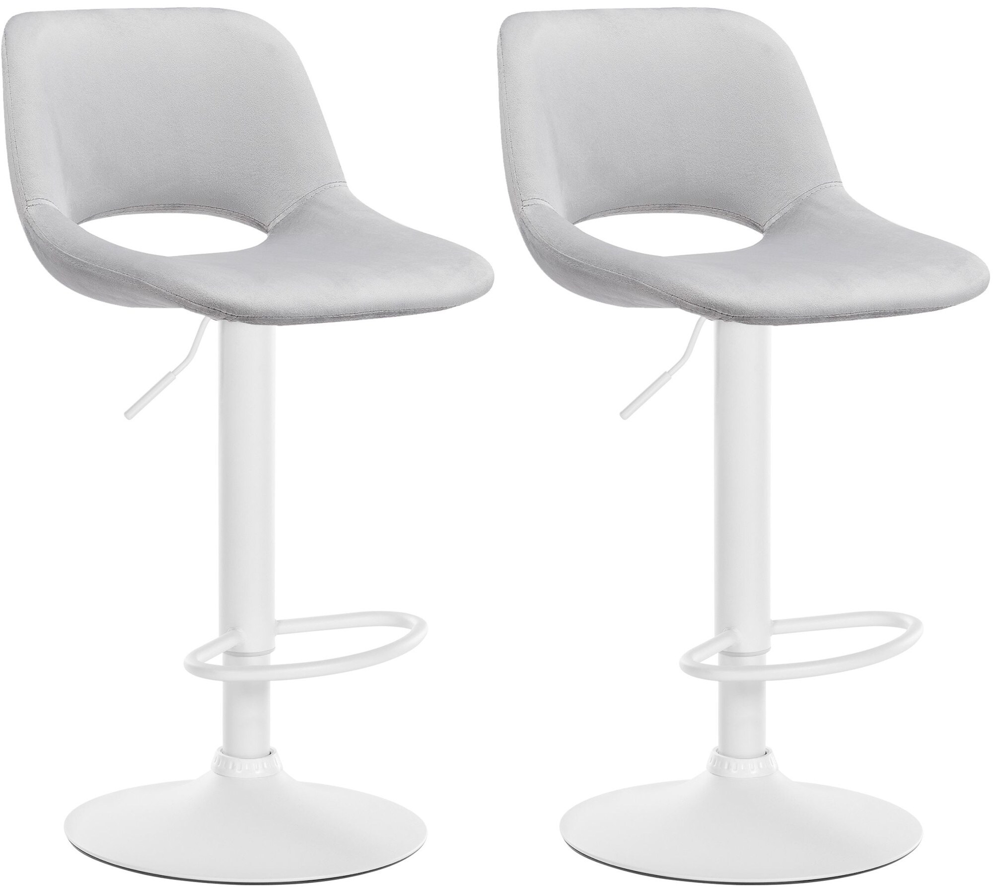 CLP 2er Set Barhocker Camden I Samt-Bezug - Bild 1