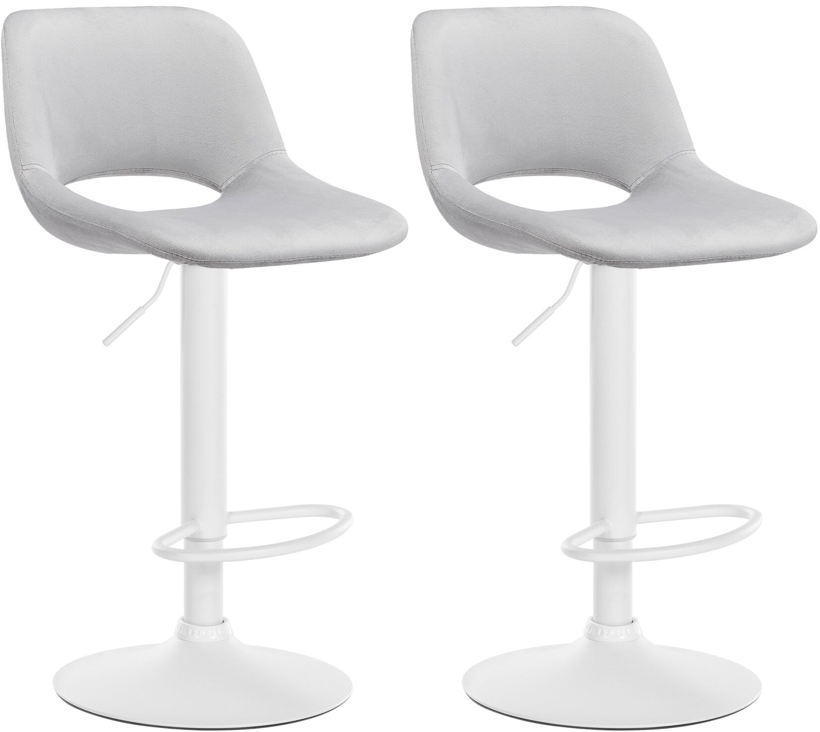 CLP 2er Set Barhocker Camden I Samt-Bezug