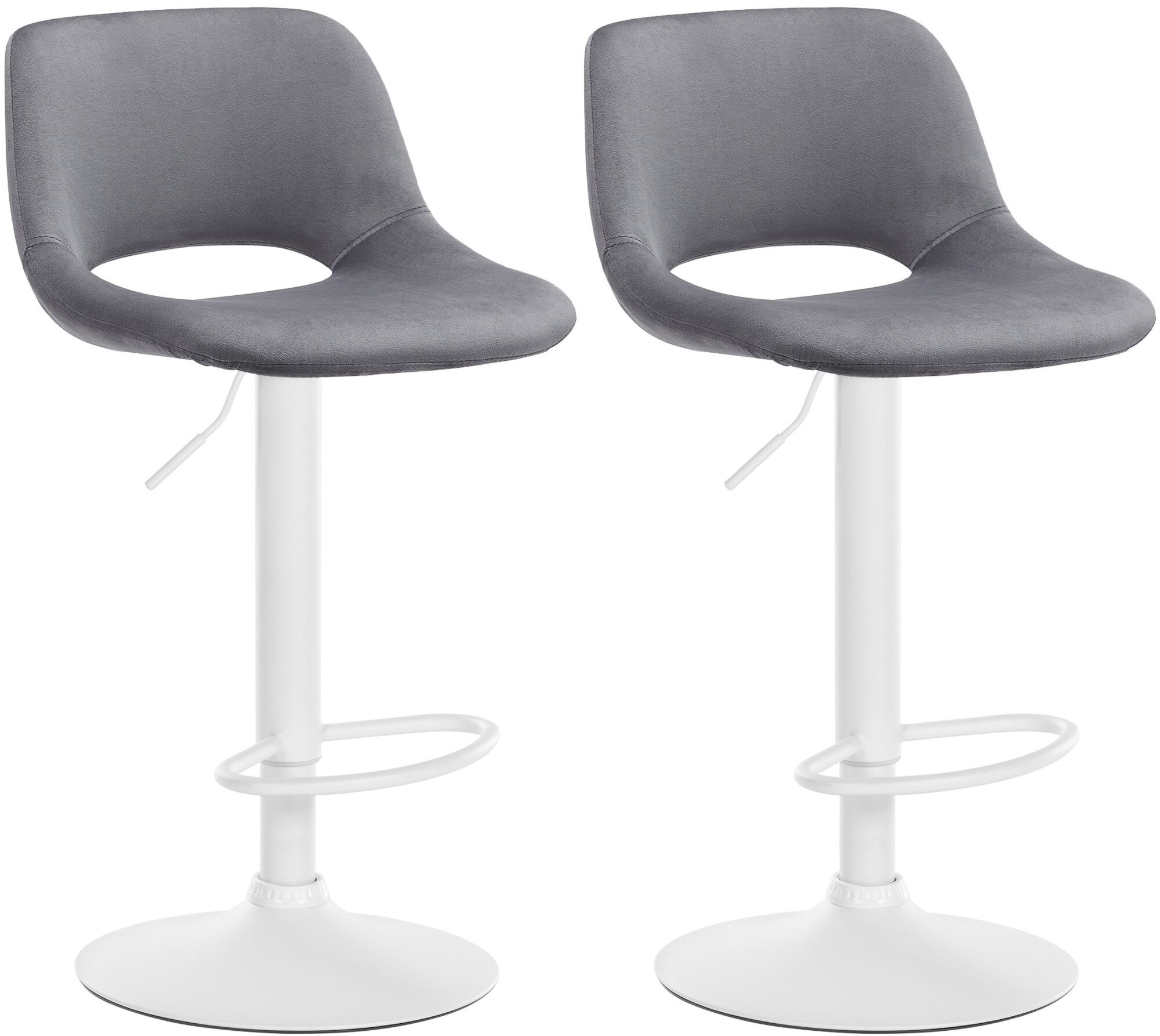 CLP 2er Set Barhocker Camden I Samt-Bezug - Bild 1
