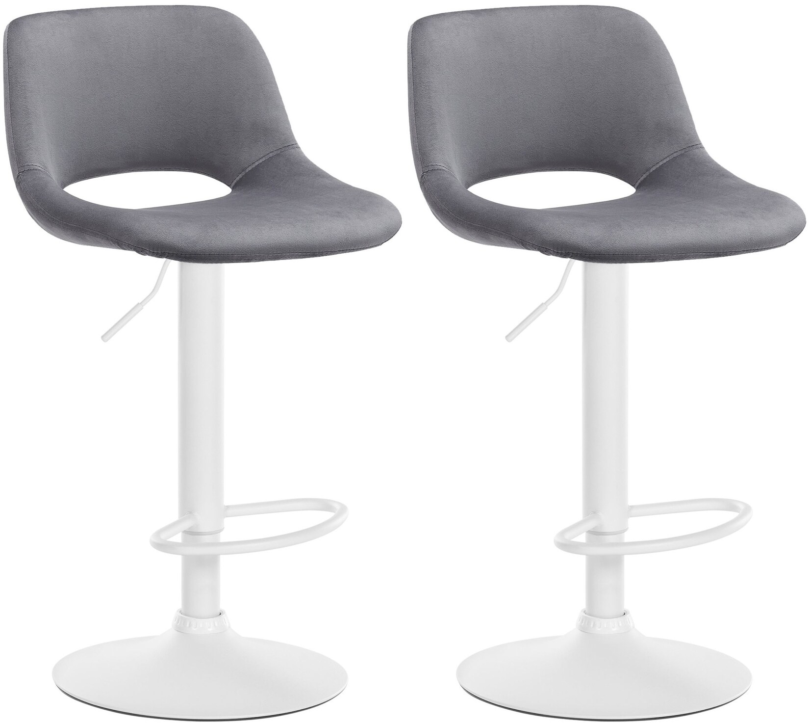 CLP 2er Set Barhocker Camden I Samt-Bezug