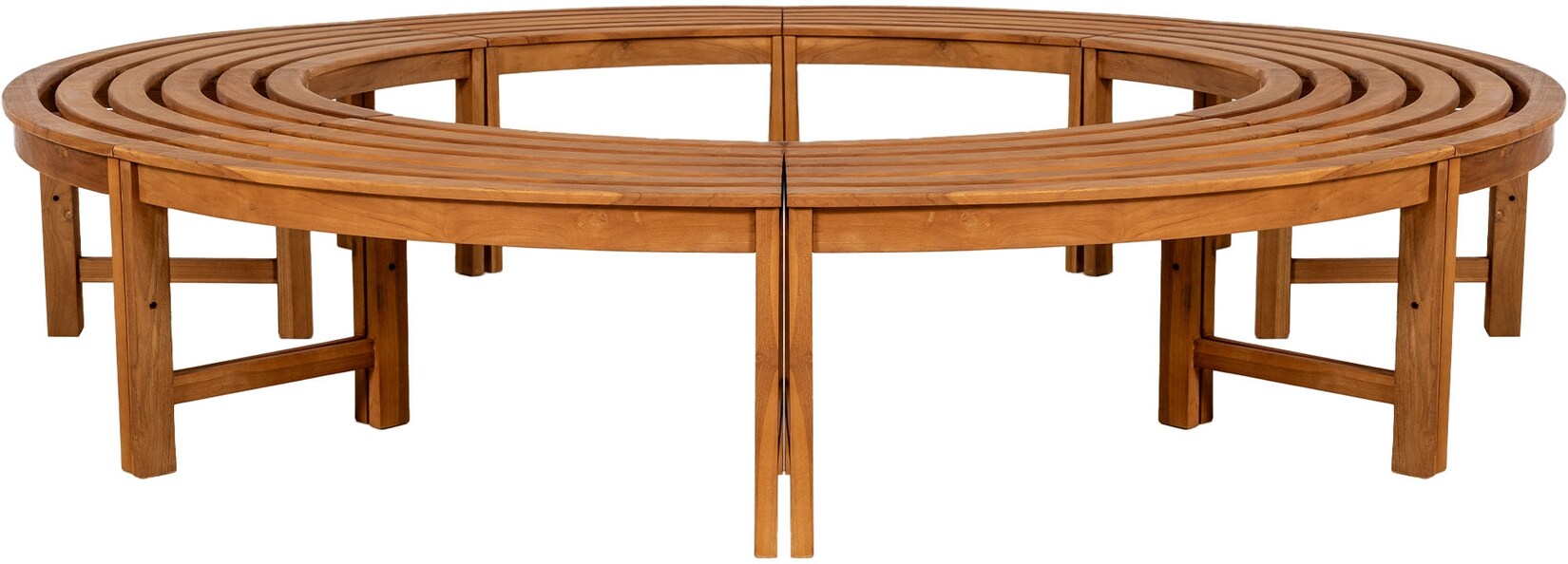 CLP Baumbank Nila ohne Rückenlehne I Rundbank Durchmesser 250cm I Gartenbank aus Teakholz massiv und wetterfest | 04255716338510