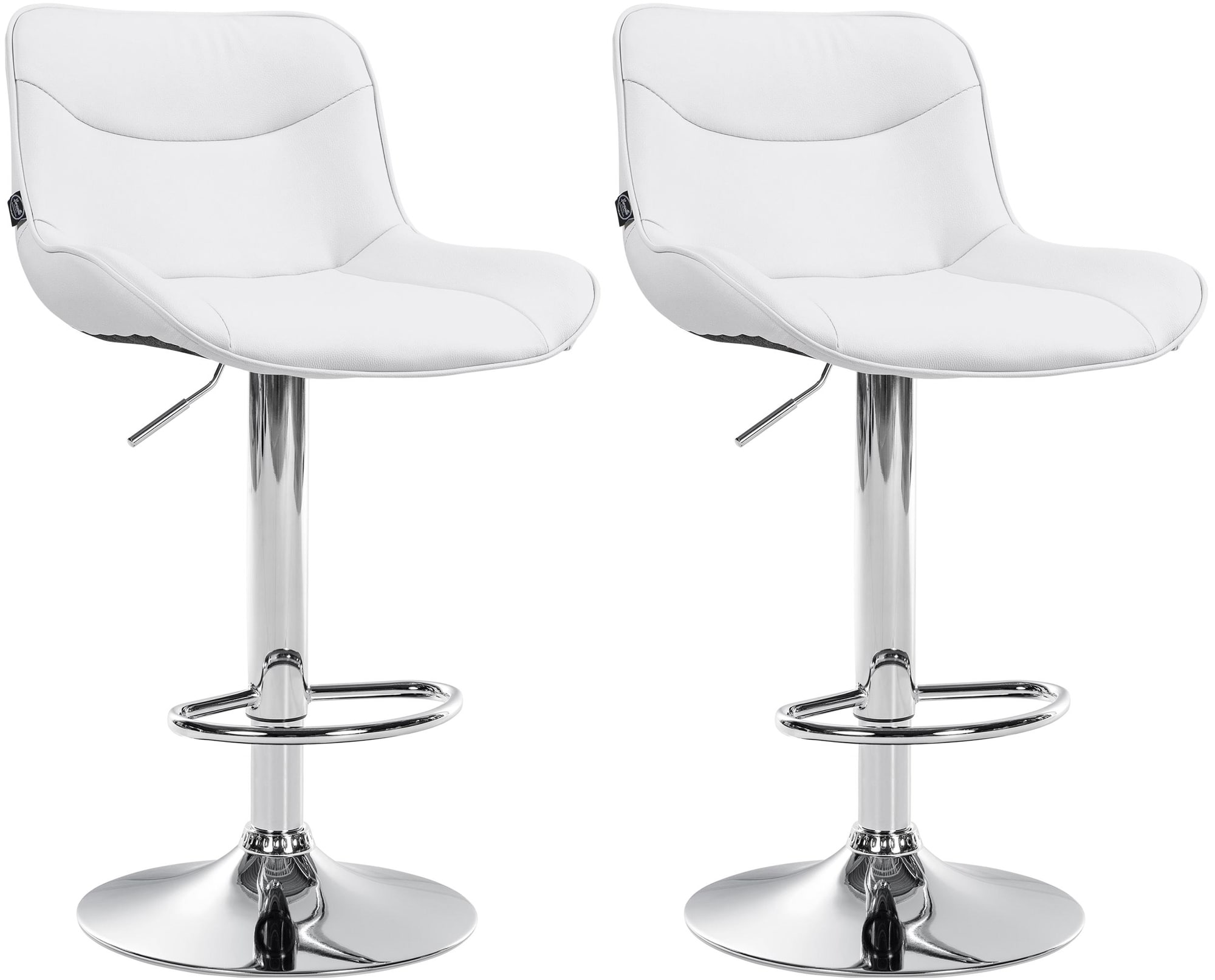 CLP 2er Set Barhocker Vonore Kunstleder I H&ouml;henverstellbar mit Lehne und 360 Grad drehbar I Inkl. Fu&szlig;st&uuml;tze und Metallgestell - Bild 1