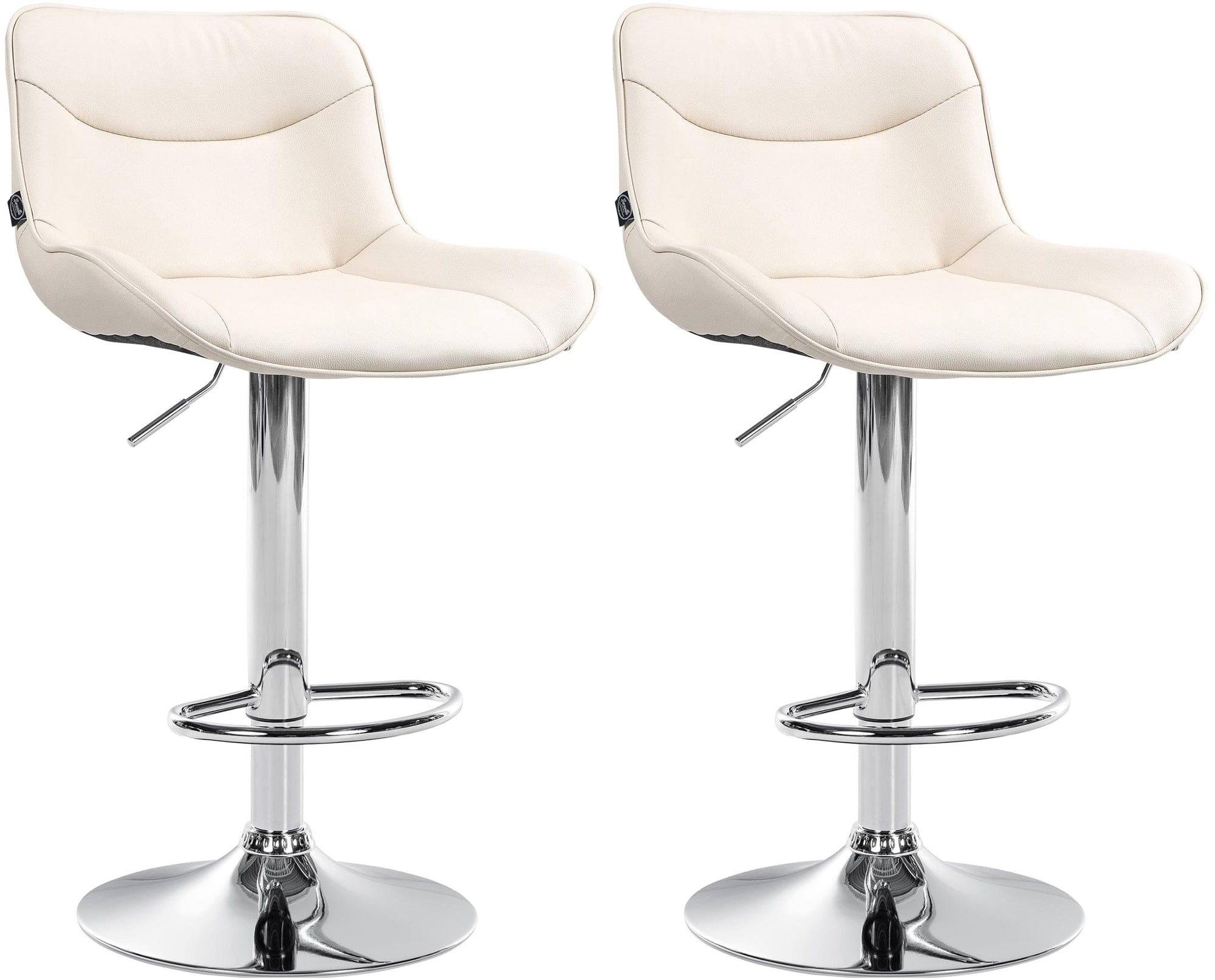 CLP 2er Set Barhocker Vonore Kunstleder I H&ouml;henverstellbar mit Lehne und 360 Grad drehbar I Inkl. Fu&szlig;st&uuml;tze und Metallgestell - Bild 1