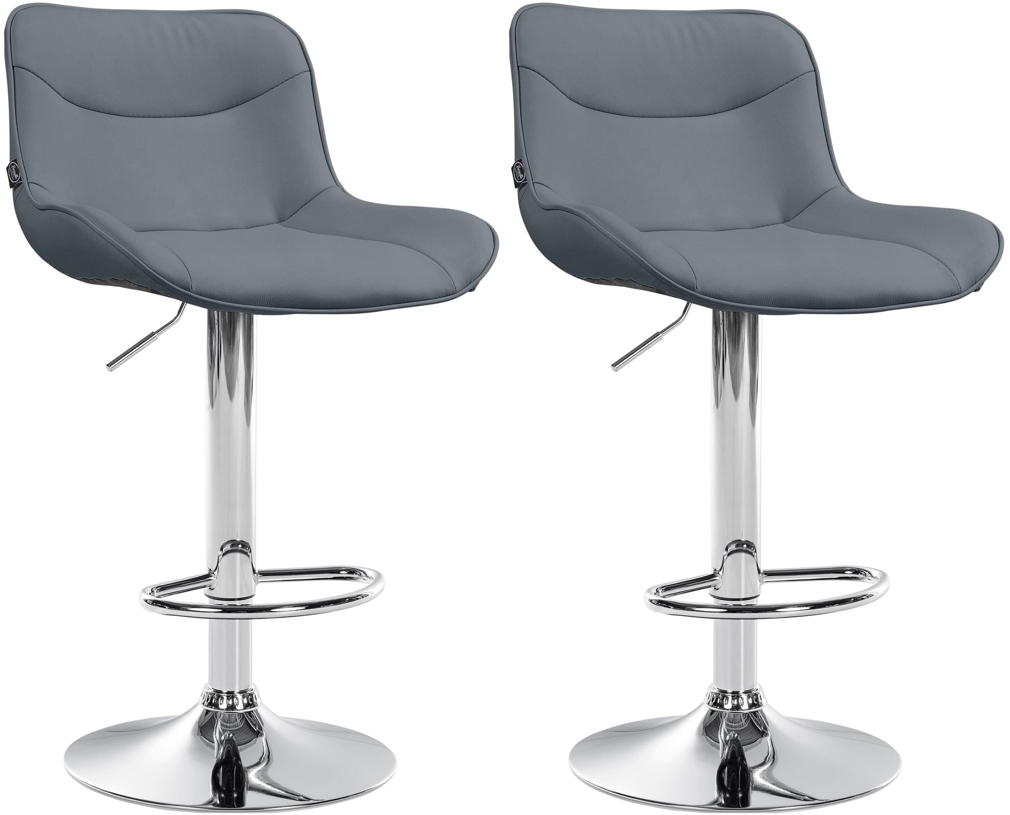 CLP 2er Set Barhocker Vonore Kunstleder I H&ouml;henverstellbar mit Lehne und 360 Grad drehbar I Inkl. Fu&szlig;st&uuml;tze und Metallgestell - Bild 1