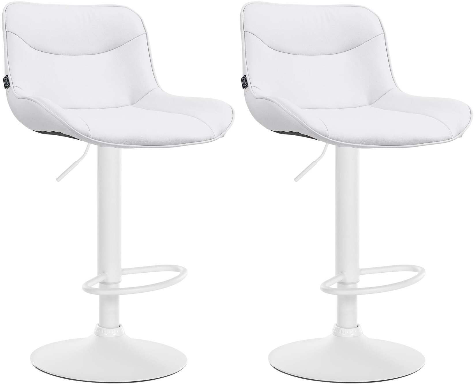 CLP 2er Set Barhocker Vonore Kunstleder I Höhenverstellbar mit Lehne und 360 Grad drehbar I Inkl. Fußstütze und Metallgestell | 04255716339494