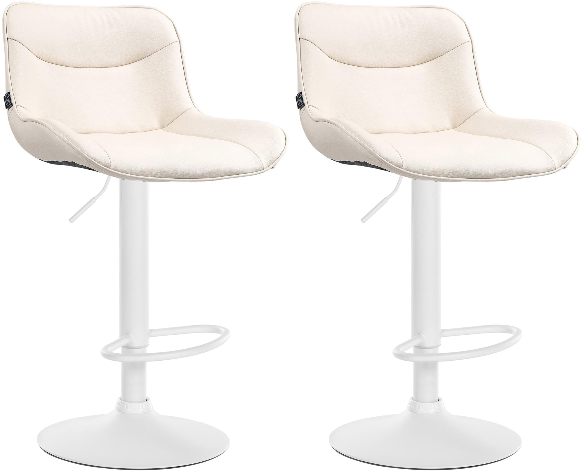 CLP 2er Set Barhocker Vonore Kunstleder I H&ouml;henverstellbar mit Lehne und 360 Grad drehbar I Inkl. Fu&szlig;st&uuml;tze und Metallgestell - Bild 1