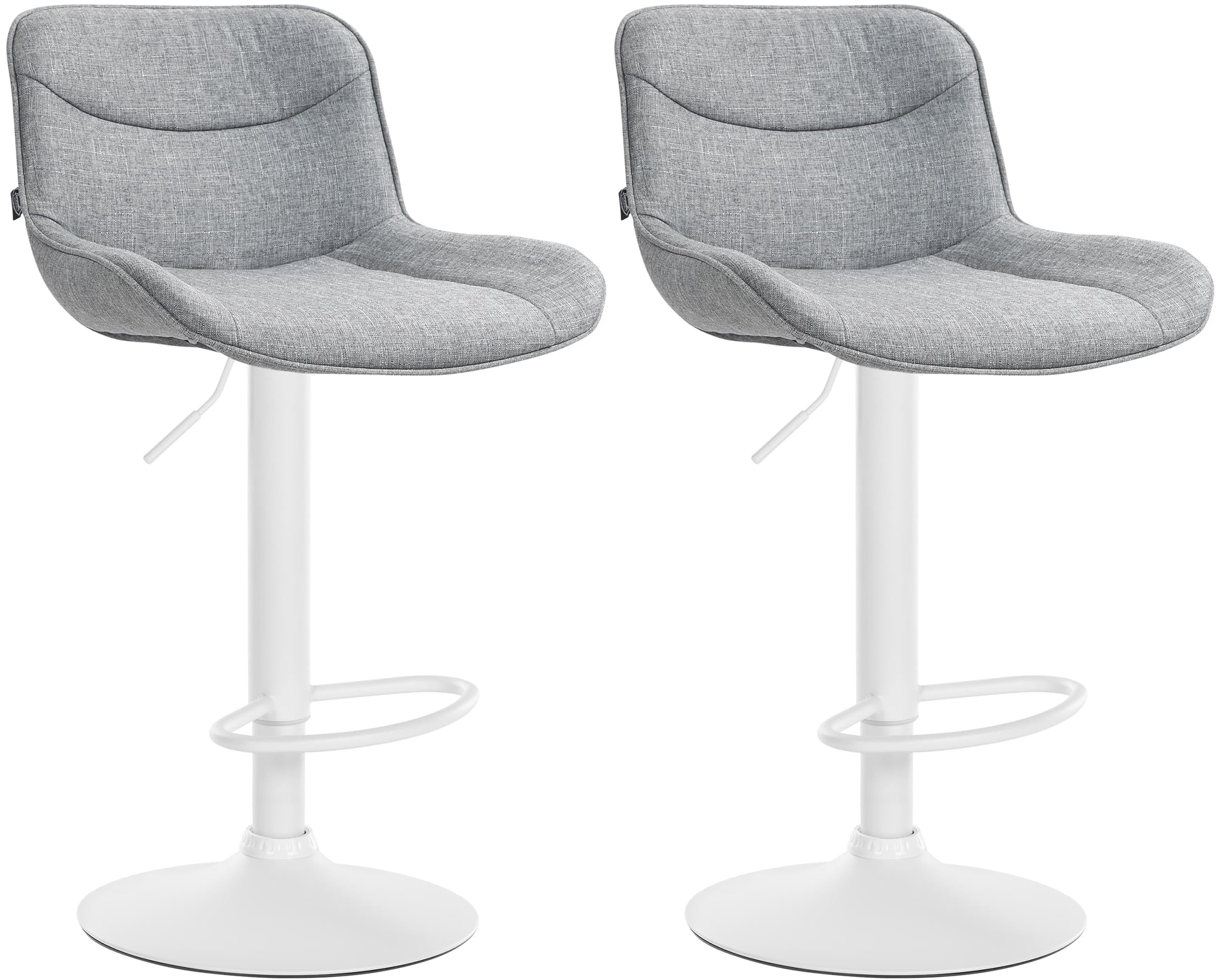 CLP 2er Set Barhocker Vonore Stoff I Mit Lehne, H&ouml;henverstellbar und 360 Grad drehbar I Mit Fu&szlig;st&uuml;tze, Metallgestell und Bodenschoner - Bild 1
