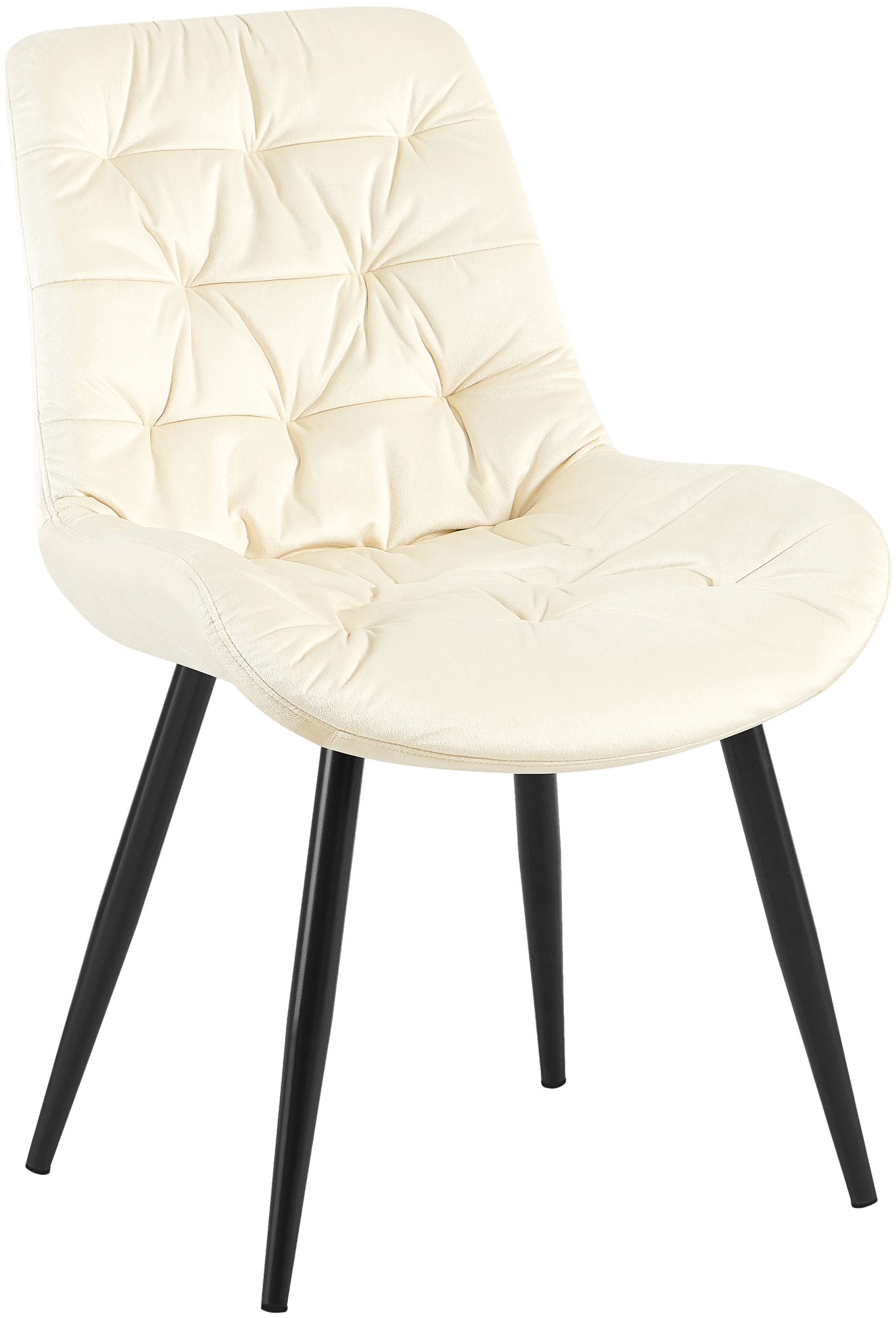 CLP Esszimmerstuhl Rossford I K&uuml;chenstuhl gepolstert mit gestepptem Samtbezug I Schwarzes Metallgestell bis 150 kg belastbar - Bild 1