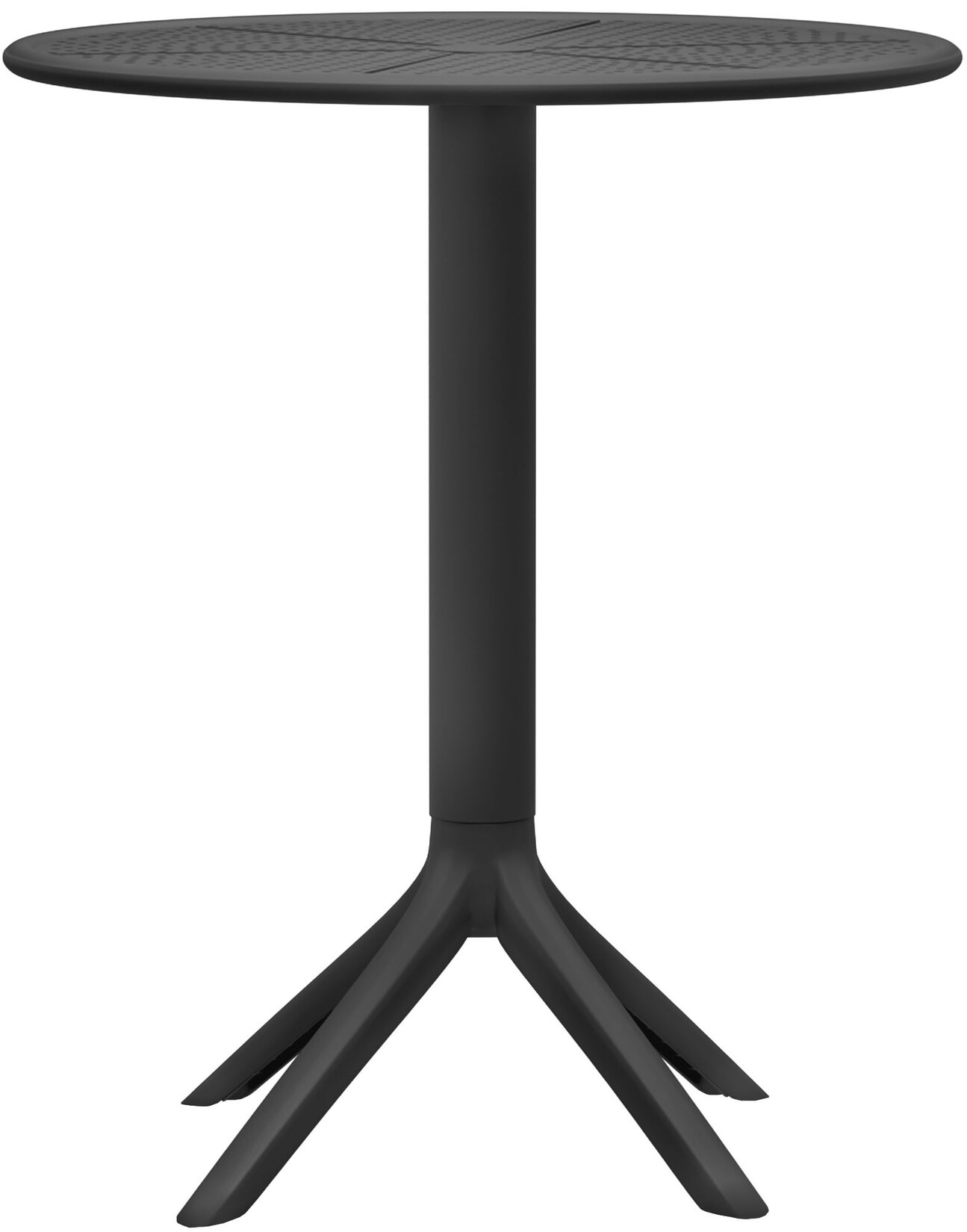 CLP Gartentisch Lacota rund 60 cm, aus wetterfestem, UV-beständigem Kunststoff, ideal als Balkontisch und Terrassentisch für 2 bis 4 …