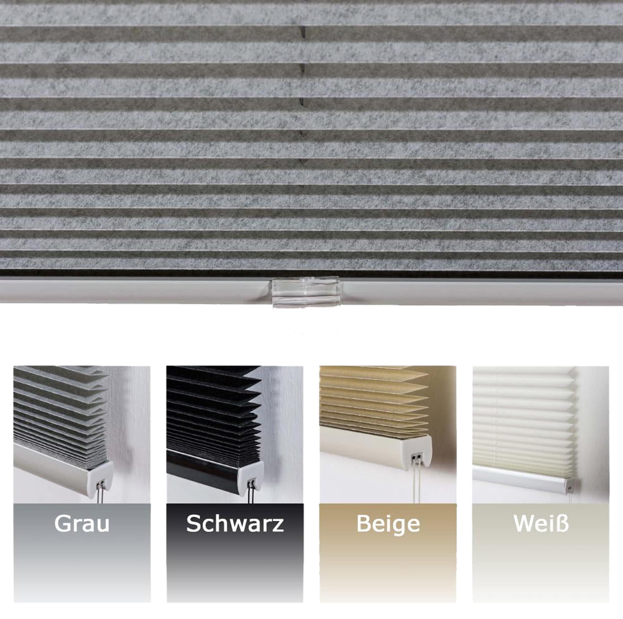 CLP Plissee ohne Bohren mit Klemmfix Montage I 150cm L&auml;nge und variable Breite, Max. H&ouml;he Fensterfl&uuml;gel 130cm I Lichtdurchl&auml;ssig und blickdicht - Bild 1