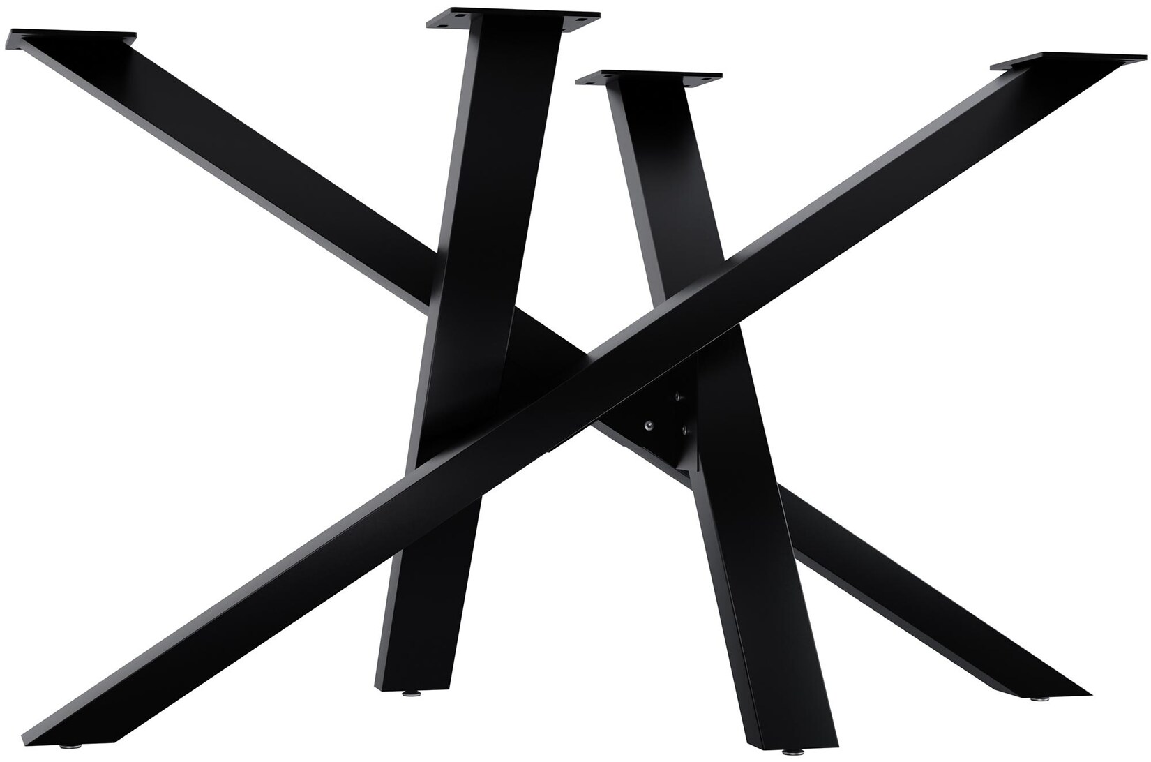 CLP Tischbeine Metall schwarz Finney, Tischkufen für DIY-Esstische, Tischgestell aus pulverbeschichtetem Stahl, Höhe 72 cm