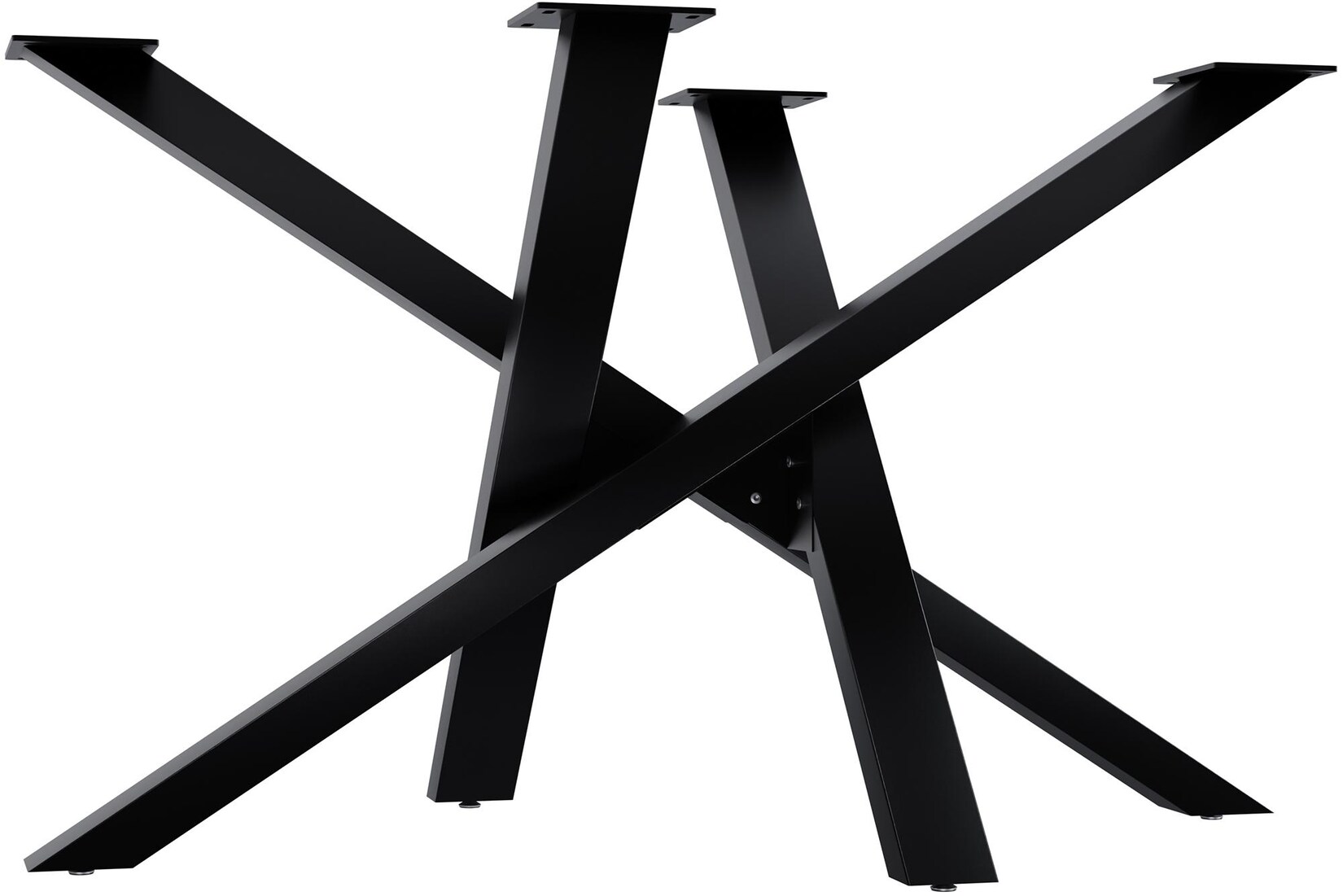 CLP Tischbeine Metall schwarz Finney, Tischkufen für DIY-Esstische, Tischgestell aus pulverbeschichtetem Stahl, Höhe 72 cm