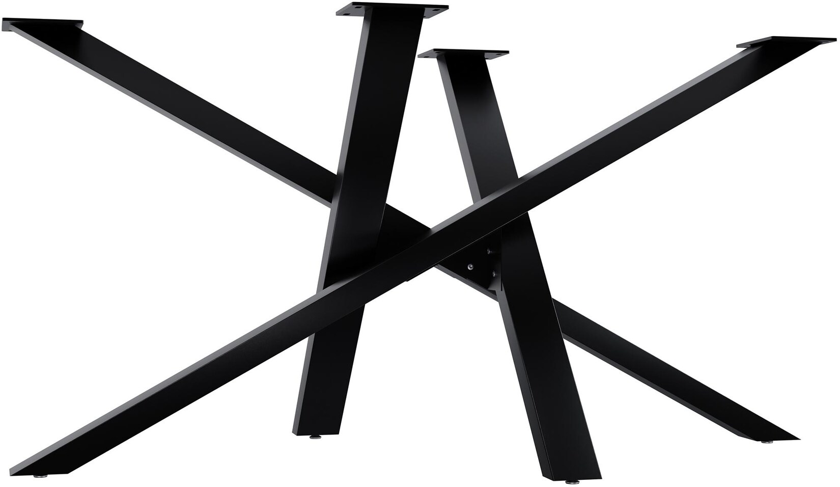 CLP Tischbeine Metall schwarz Finney, Tischkufen für DIY-Esstische, Tischgestell aus pulverbeschichtetem Stahl, Höhe 72 cm