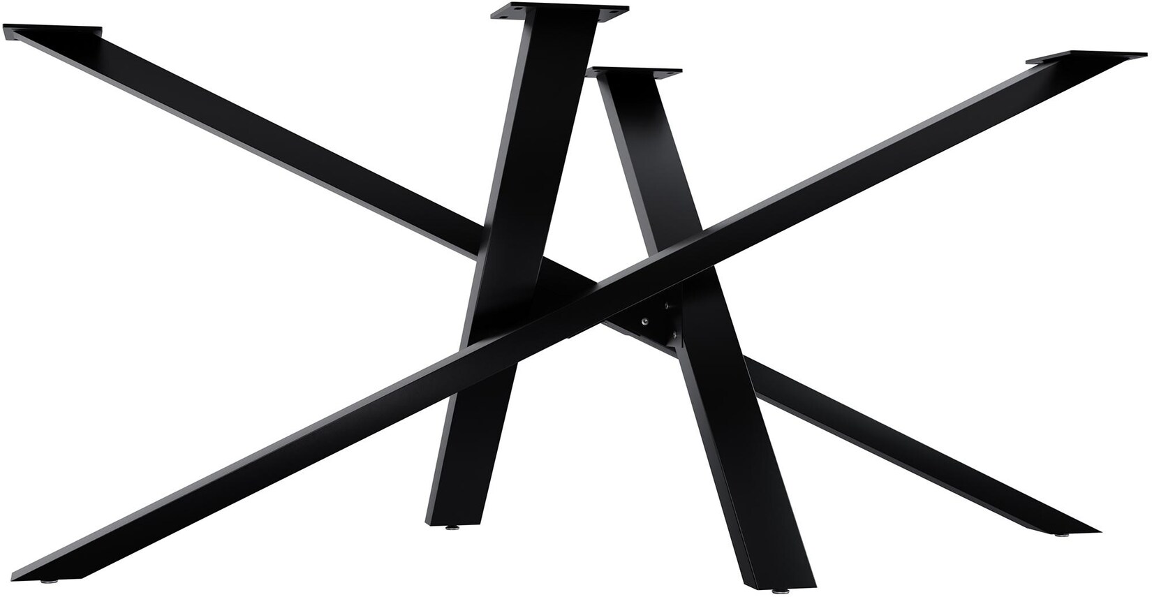 CLP Tischbeine Metall schwarz Finney, Tischkufen für DIY-Esstische, Tischgestell aus pulverbeschichtetem Stahl, Höhe 72 cm