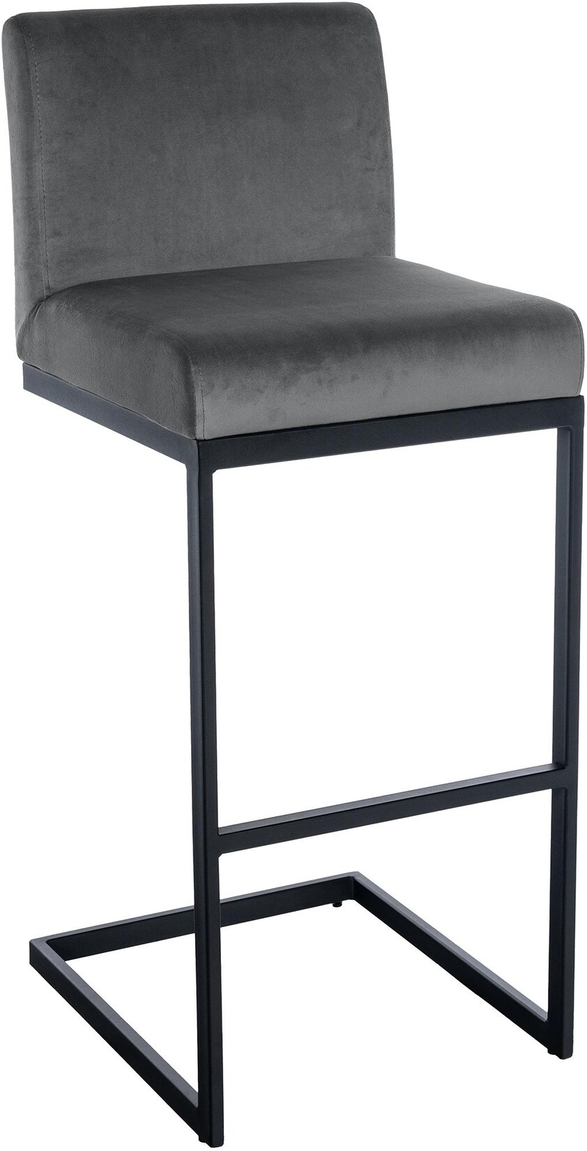 CLP arhocker mit Rückenlehne Hopewell, gepolsterte Sitzfläche aus Samt und Metallgestell mit Fußablage, für Küche, Esszimmer und Bar