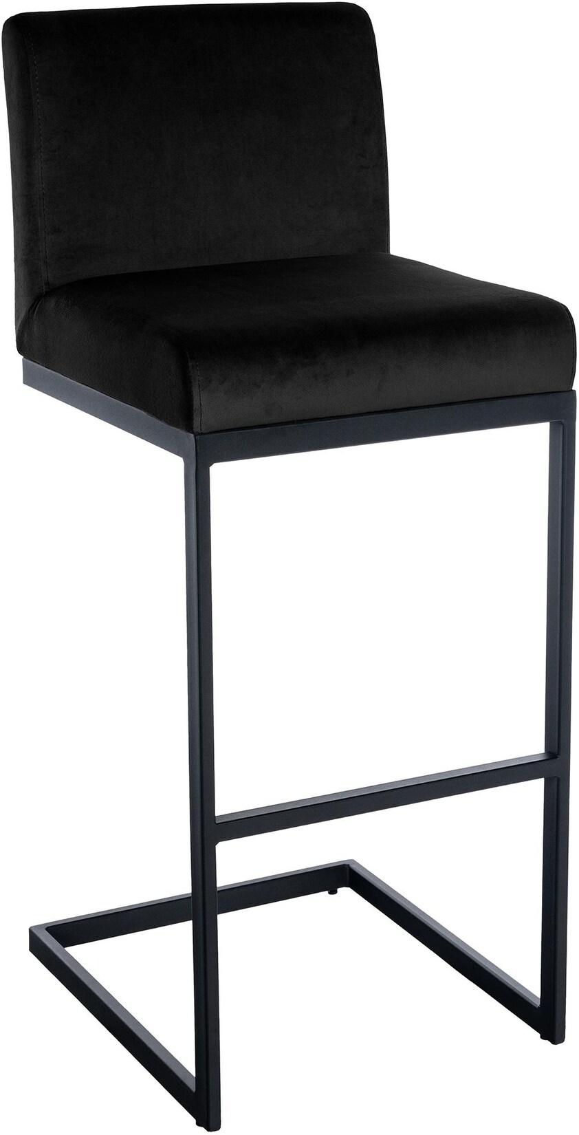 CLP arhocker mit Rückenlehne Hopewell, gepolsterte Sitzfläche aus Samt und Metallgestell mit Fußablage, für Küche, Esszimmer und Bar