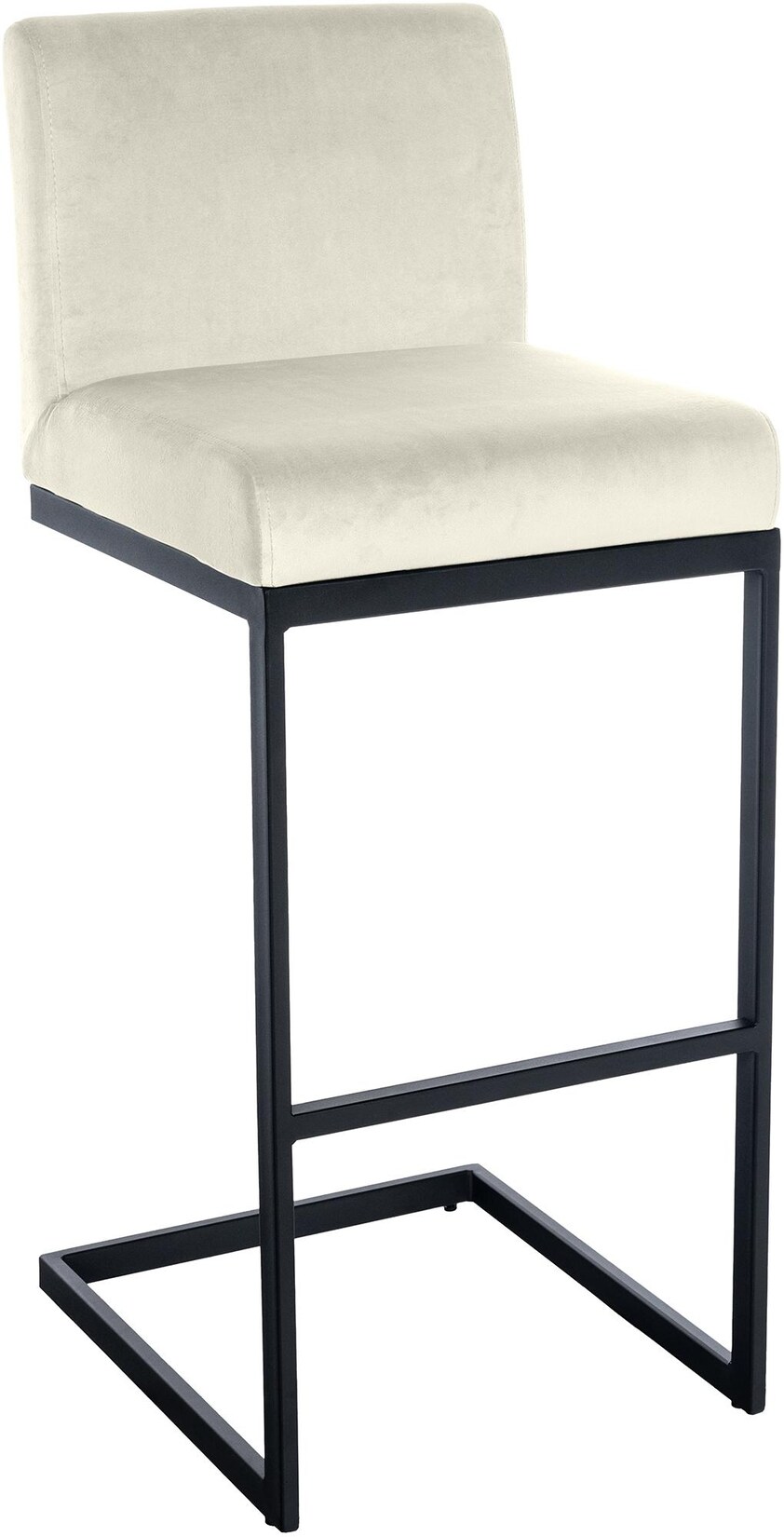 CLP arhocker mit Rückenlehne Hopewell, gepolsterte Sitzfläche aus Samt und Metallgestell mit Fußablage, für Küche, Esszimmer und Bar