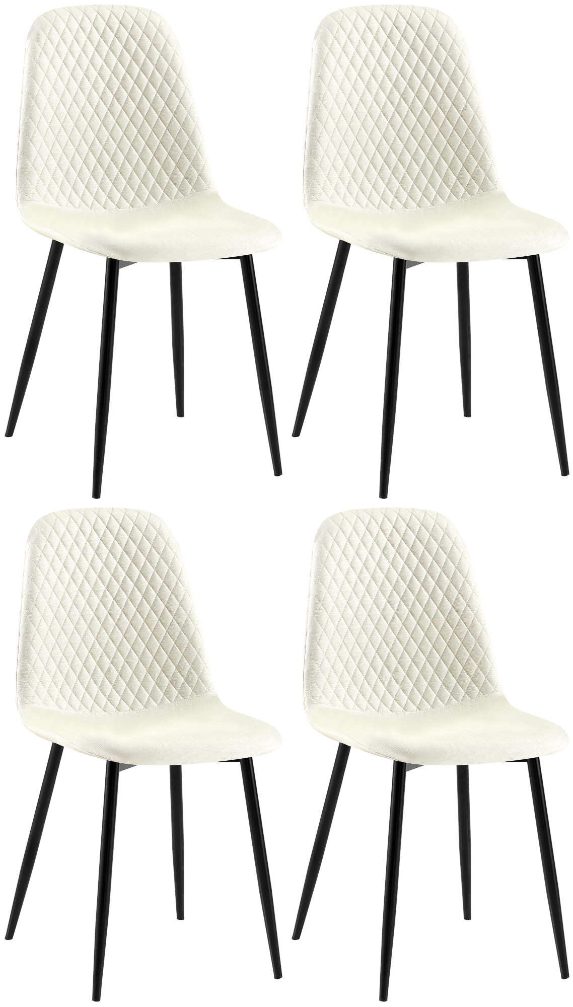 CLP 4er Set Esszimmerstuhl gepolstert Giverny, Stoffstuhl mit Ziern&auml;hten und Bodenschonern, Sessel belastbar bis 150 kg - Bild 1