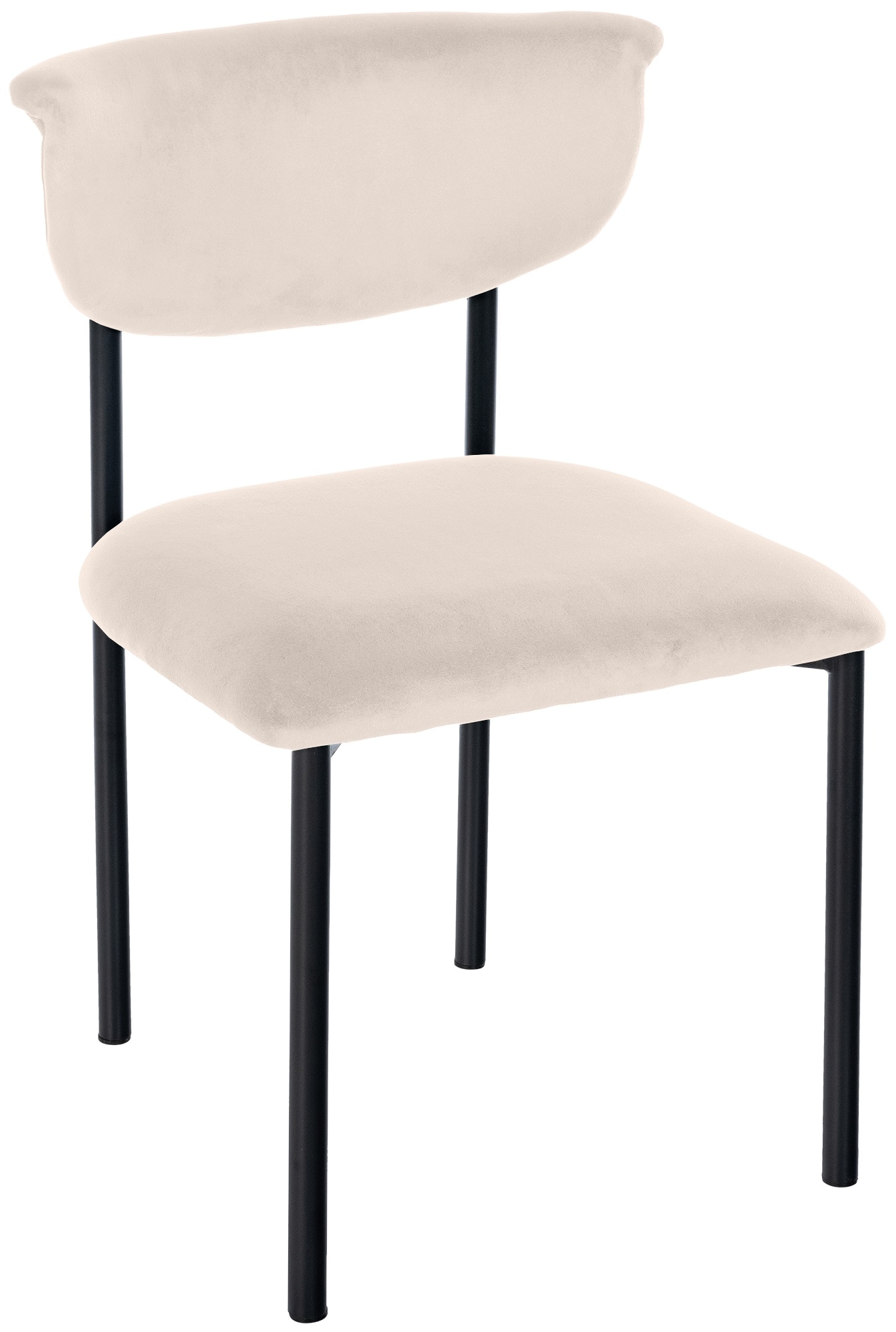 CLP Esszimmerstuhl Gambell Samtbezug I Polsterstuhl bis 130 kg belastbar I K&uuml;chenstuhl mit R&uuml;ckenlehne und schwarzem Metallgestell - Bild 1