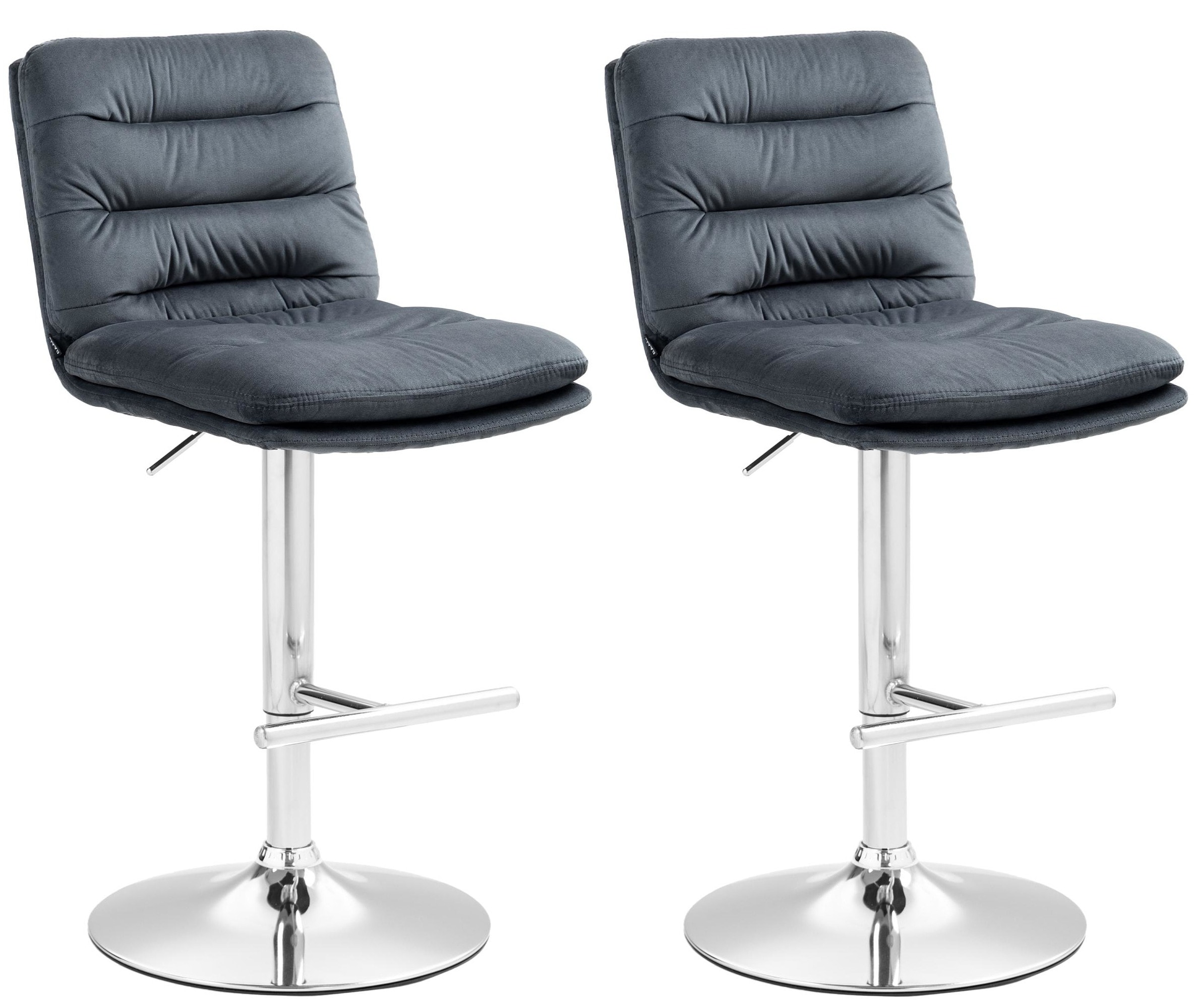 CLP 2er Set Barhocker Damar mit Samtbezug I Barstuhl h&ouml;henverstellbar und drehbar I gepolsterter Tresenhocker mit Fu&szlig;st&uuml;tze und R&uuml;ckenlehne - Bild 1
