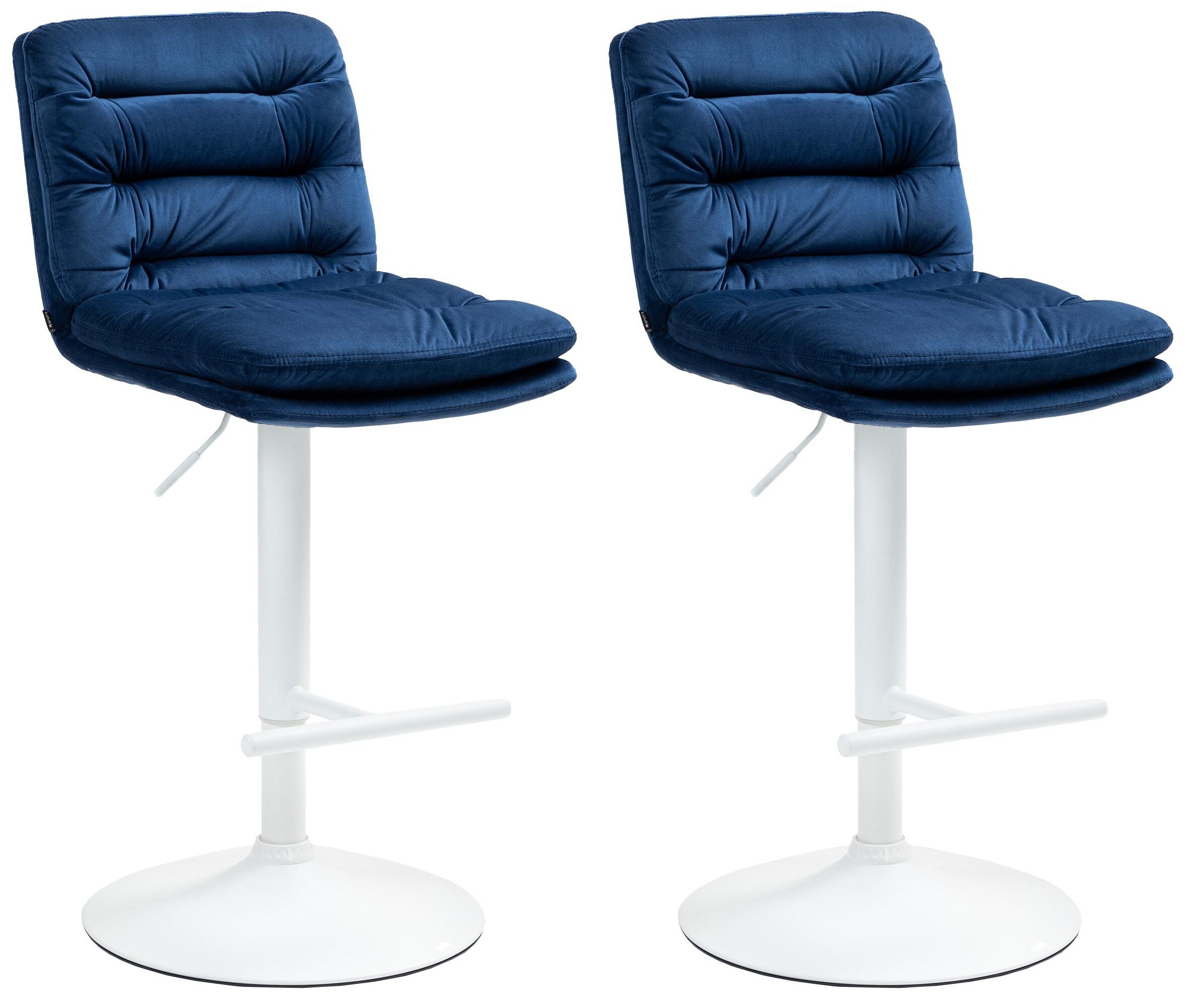 CLP 2er Set Barhocker Damar mit Samtbezug I Barstuhl h&ouml;henverstellbar und drehbar I gepolsterter Tresenhocker mit Fu&szlig;st&uuml;tze und R&uuml;ckenlehne - Bild 1