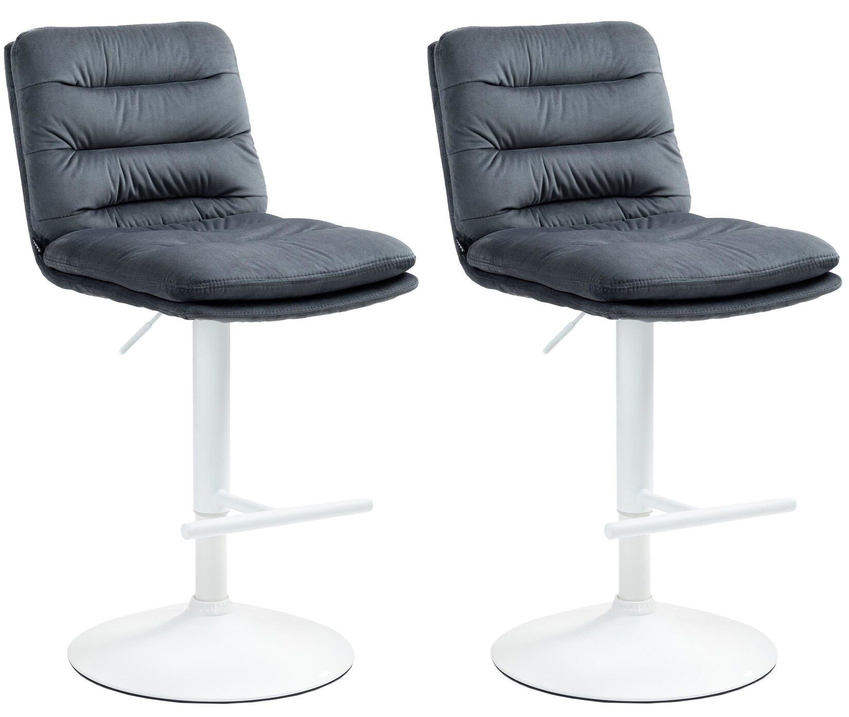 CLP 2er Set Barhocker Damar mit Samtbezug I Barstuhl höhenverstellbar und drehbar I gepolsterter Tresenhocker mit Fußstütze und Rückenlehne | 04255716347611