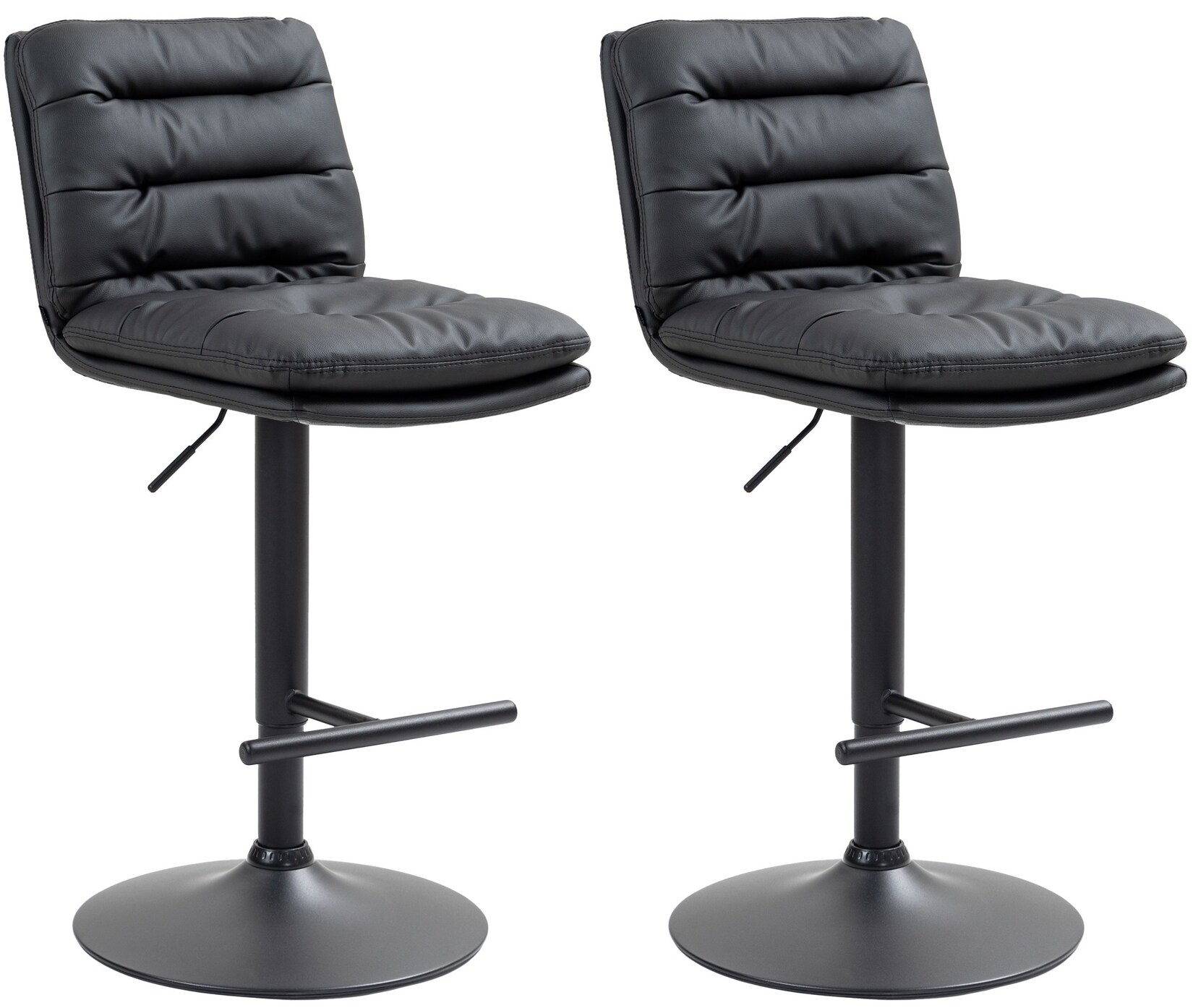 CLP 2er Set Barhocker Damar mit Kunstlederbezug I Barstuhl höhenverstellbar und drehbar I Tresenhocker mit Fußstütze und Rückenlehne | 04255716347697